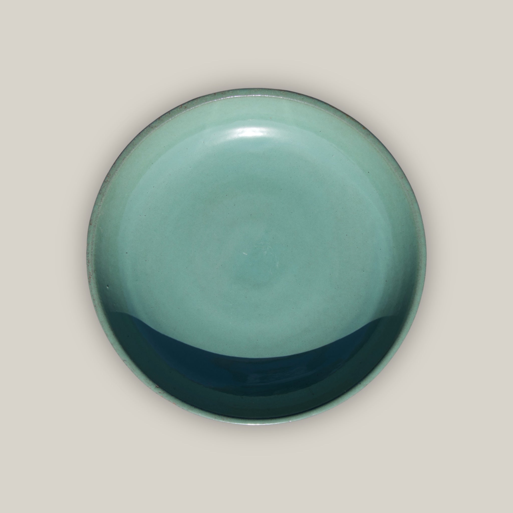 3106L16 - Ceramic Bird Bath - Green Cream Top & Black Stand