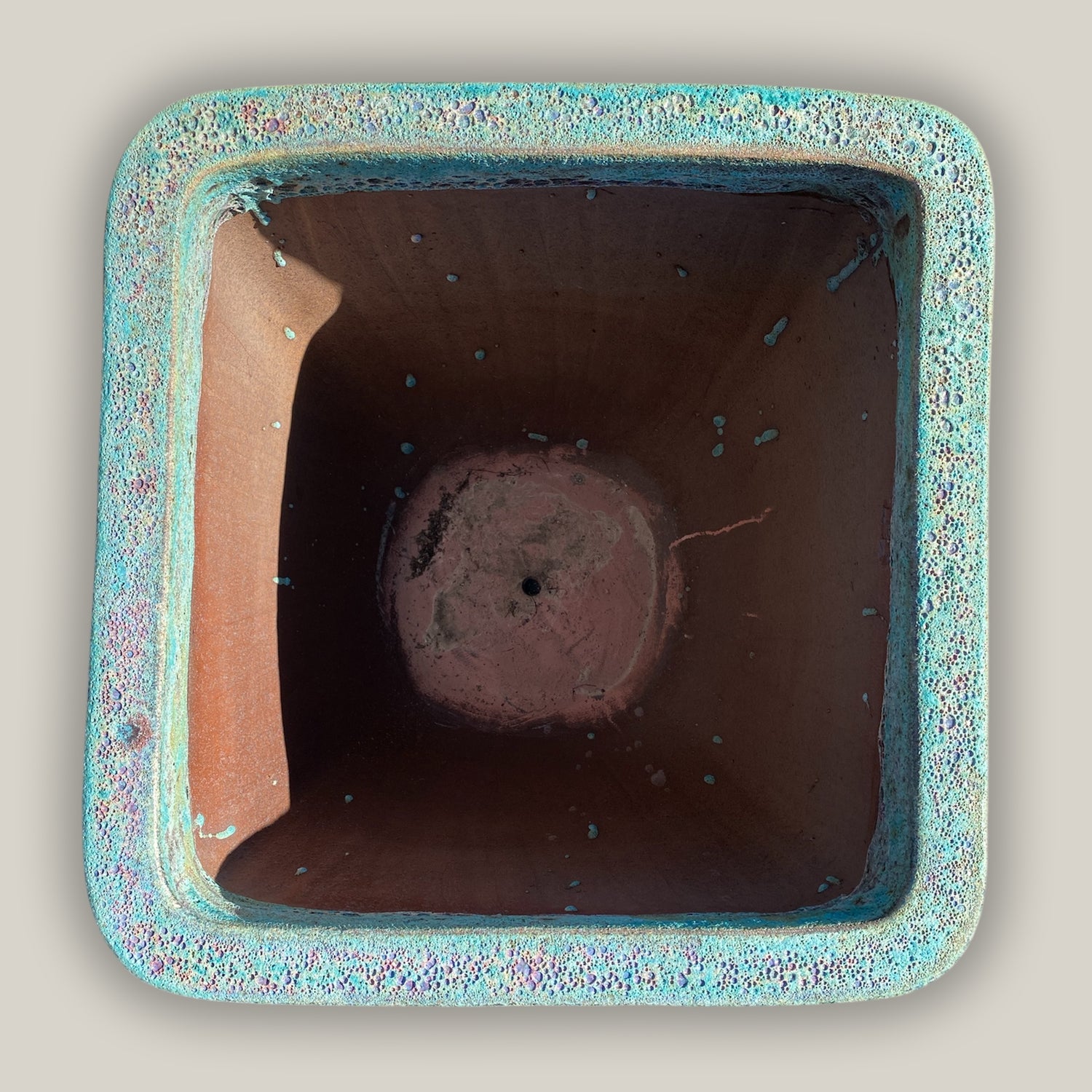 6027H12 - Peacock Coral Milan Rounded Edge Square Pot