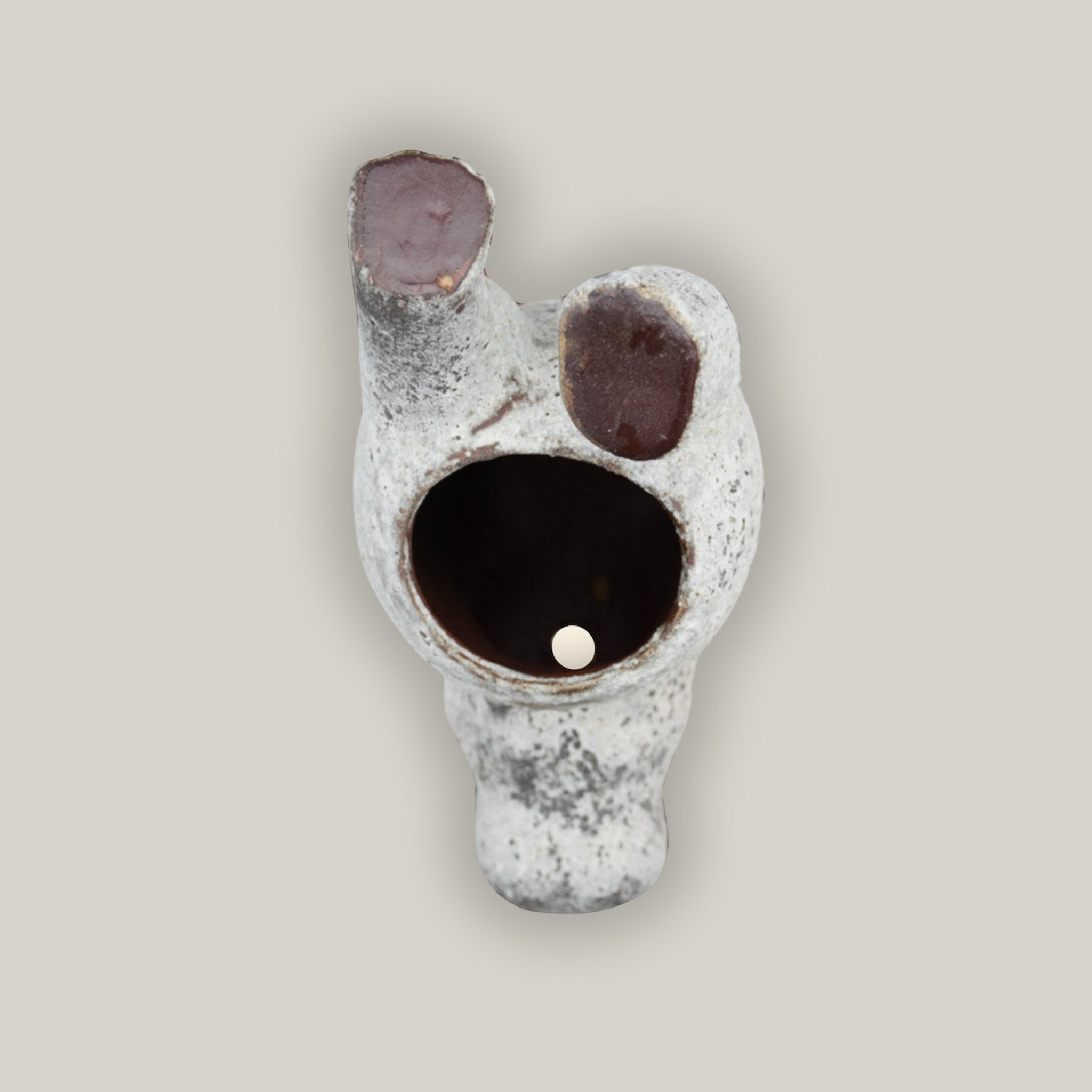 Top view of Atlantis white faceplant hippo planter