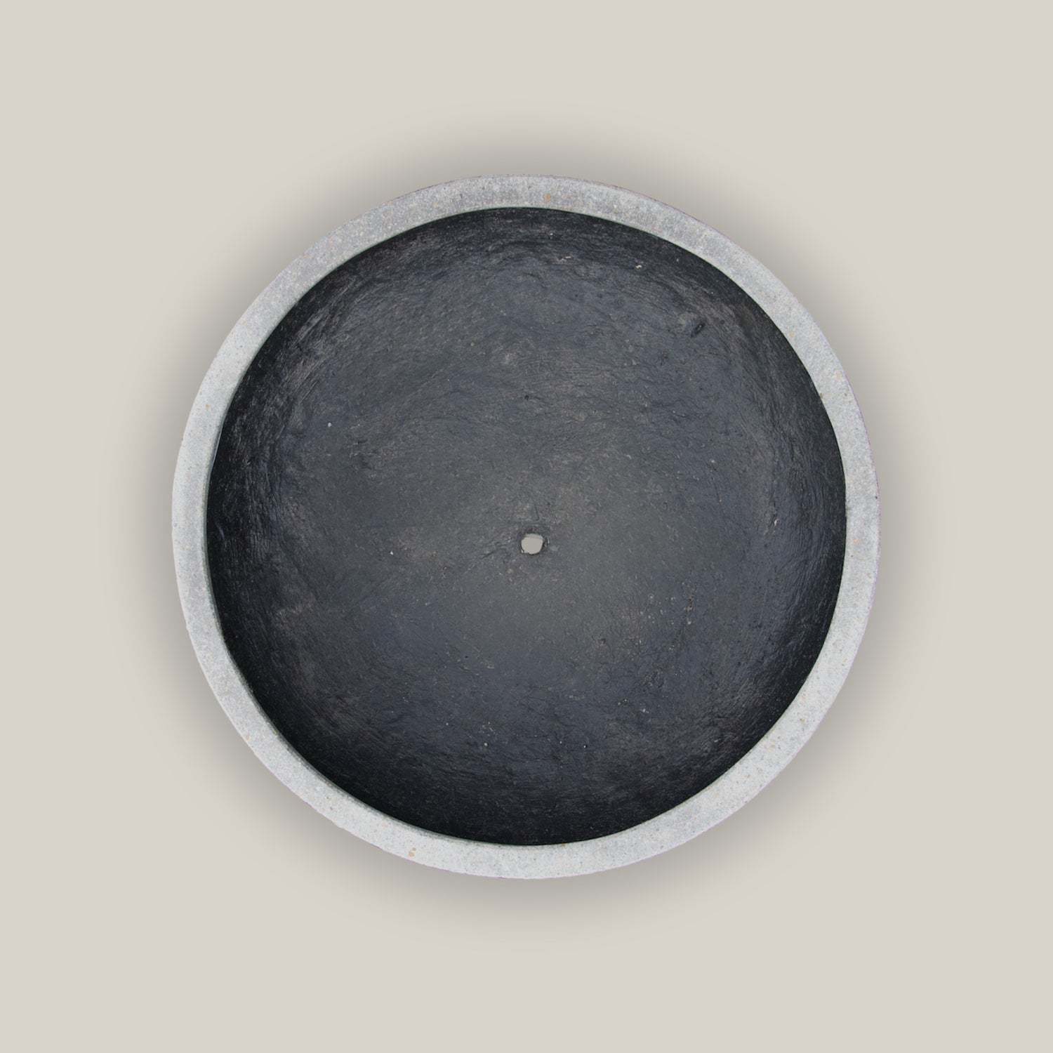 Top view of Short river stone geometric bowl planter