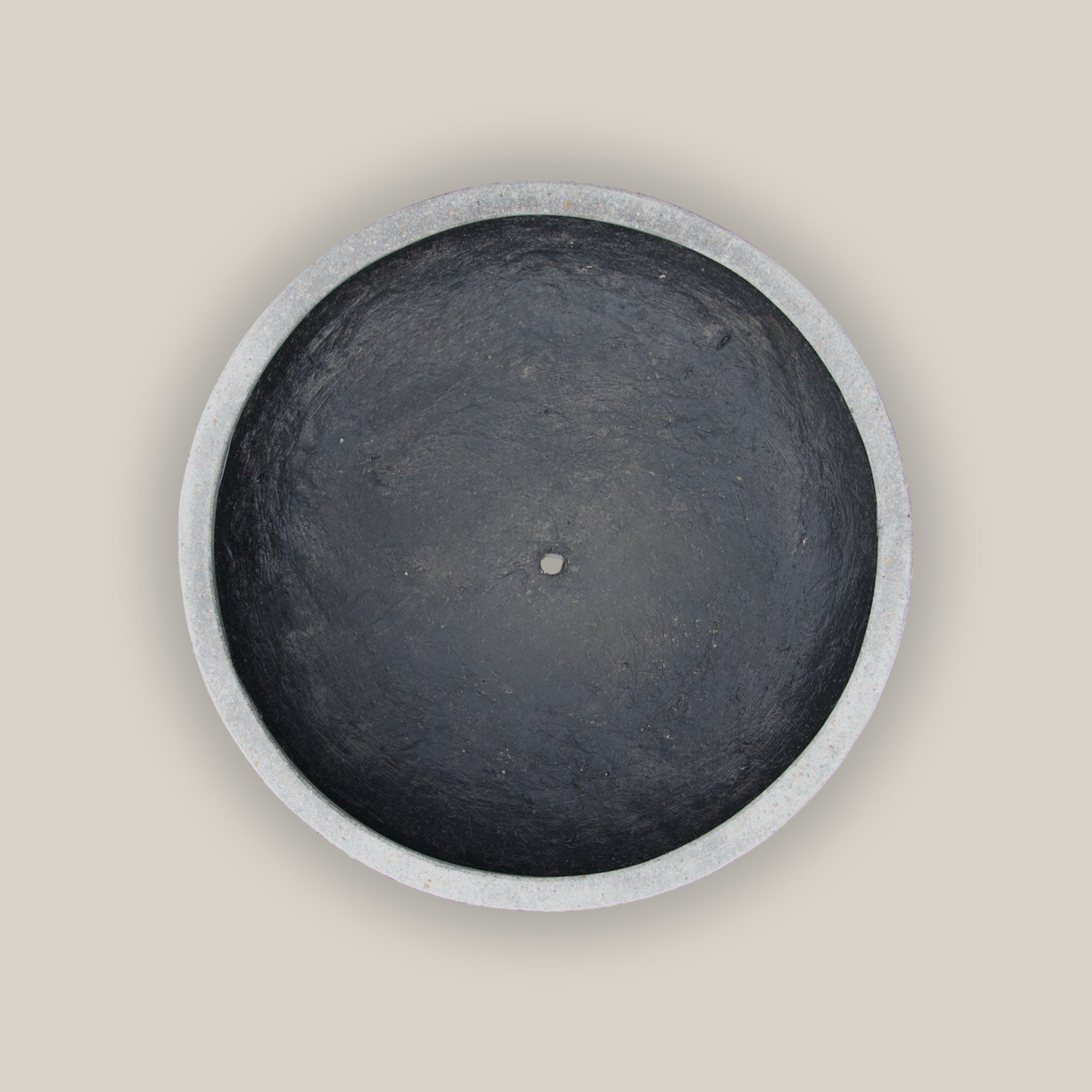 Top view of Short river stone geometric bowl planter