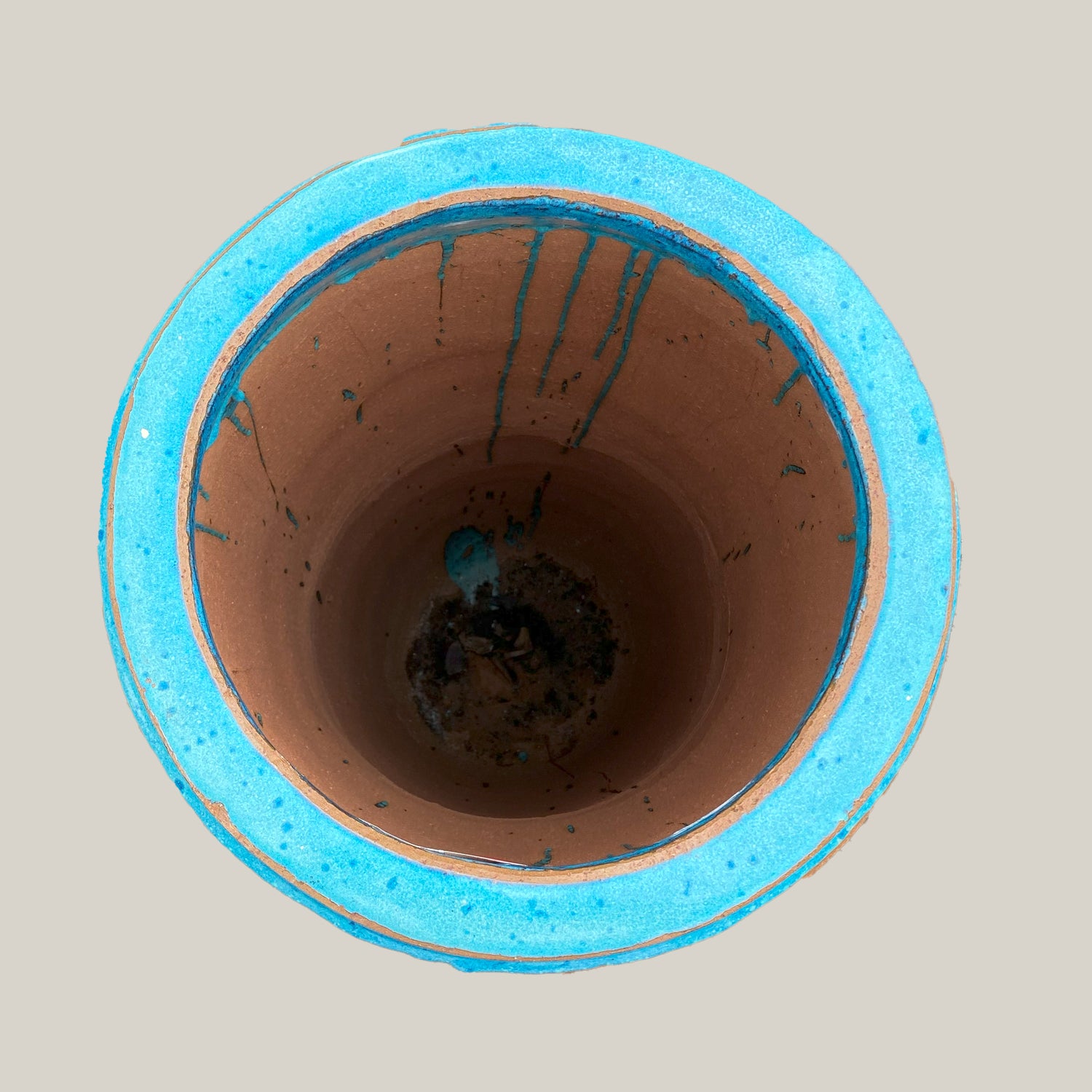 8403N66 - Antique Marble Green Striped Cylinder Ceramic Planter