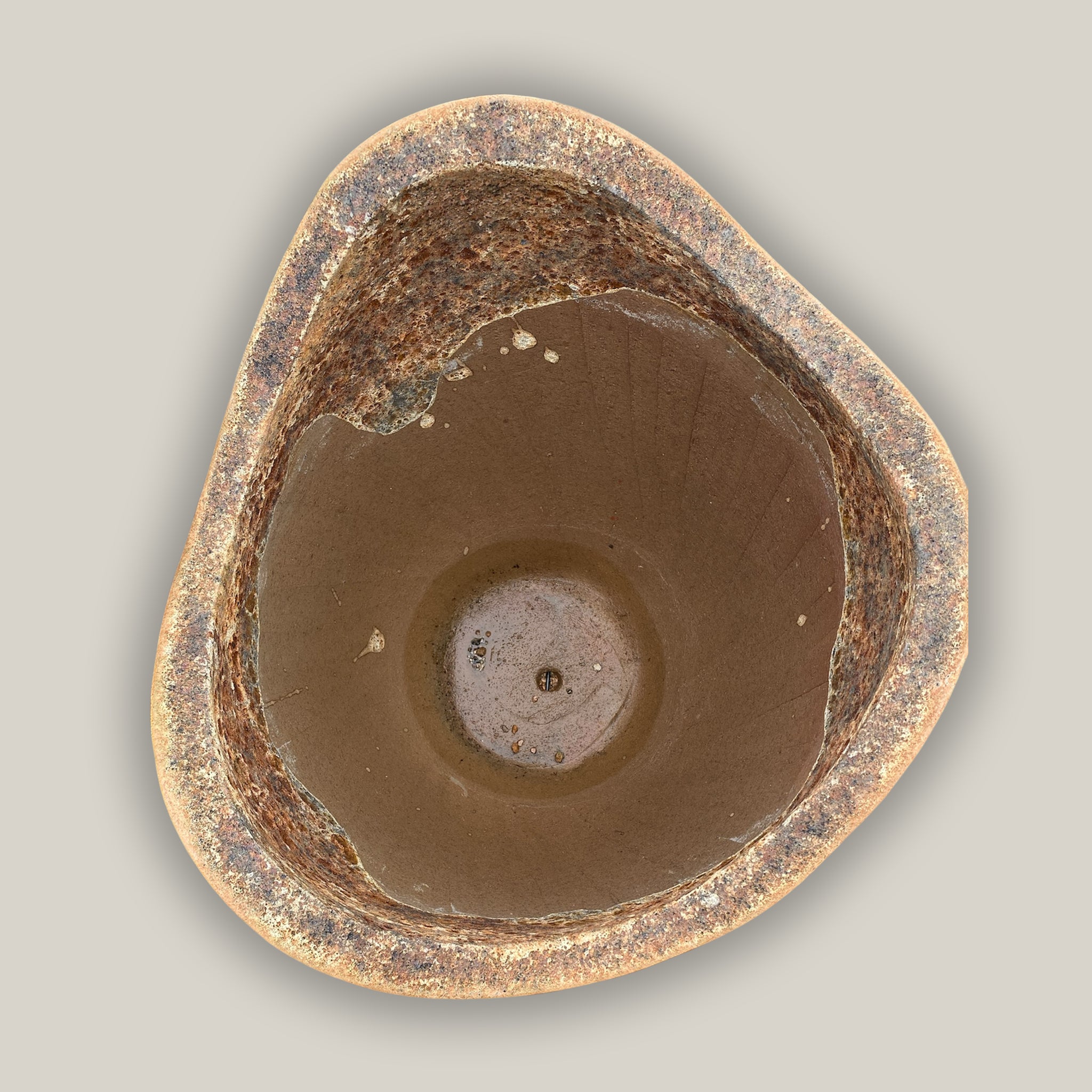 8956S69 - Angkor/Orange Wavy Rim Ceramic Planter