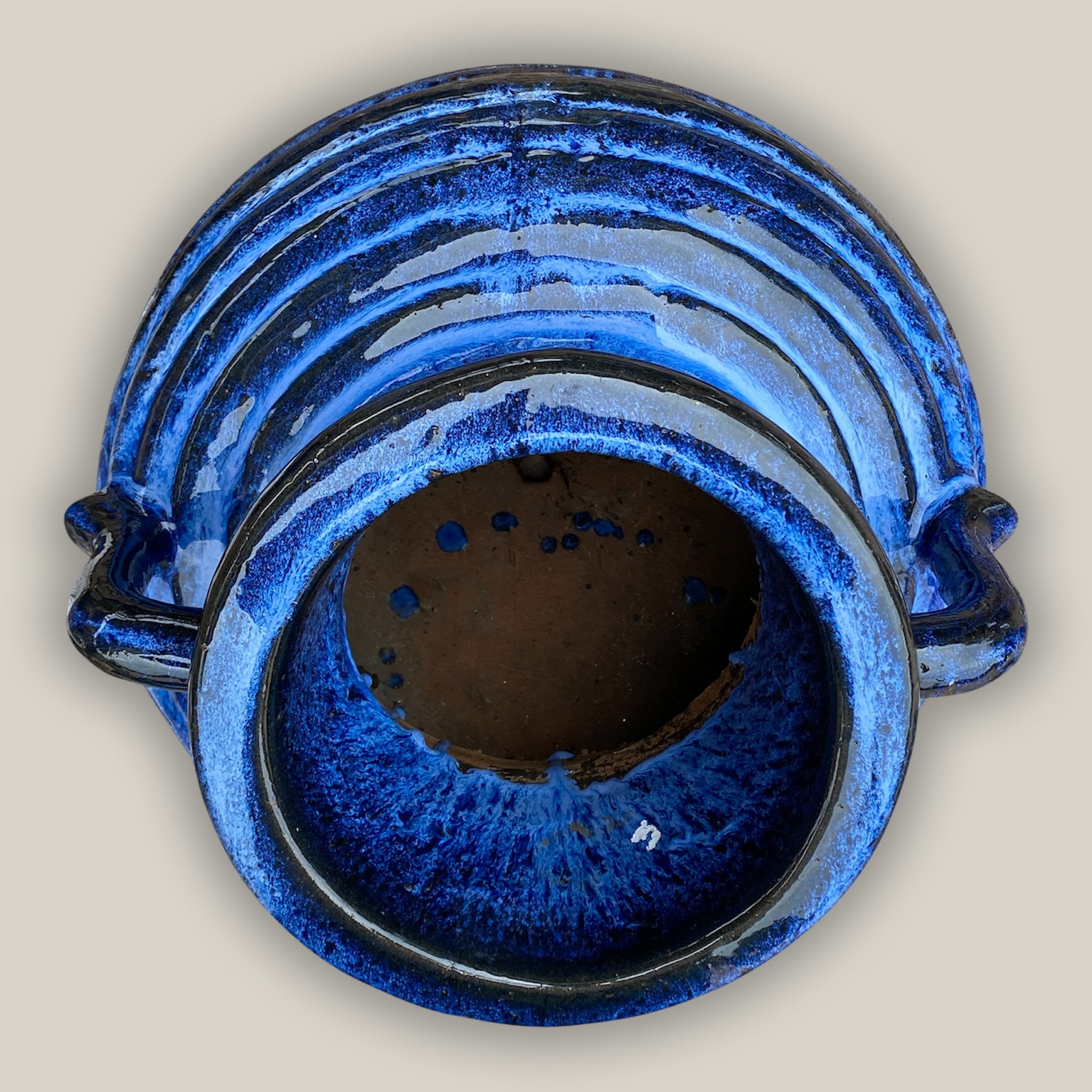 9094C1 - Cobalt Blue Phoenix Sunken Ceramic Vase