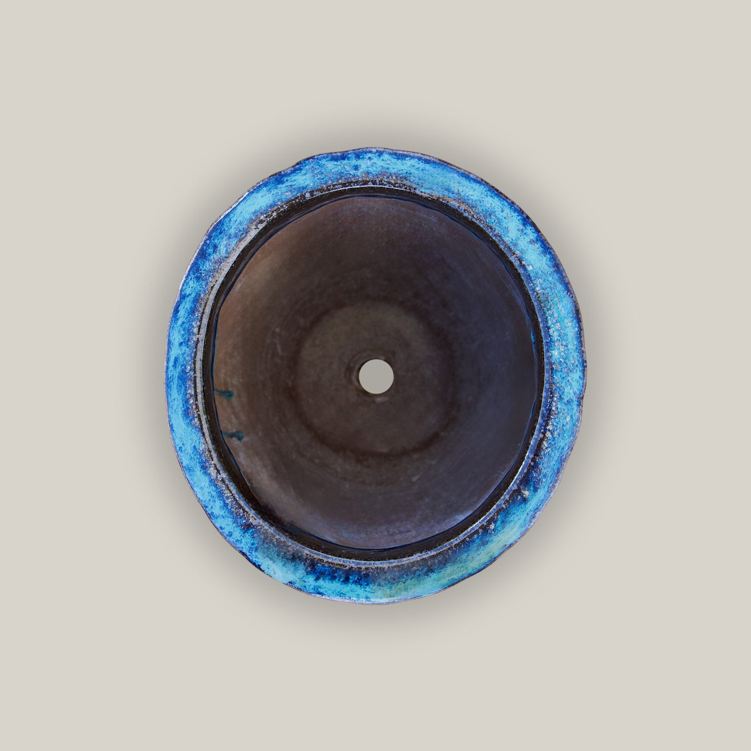 9785C1 - Blue Tall Ceramic Waffle Planter