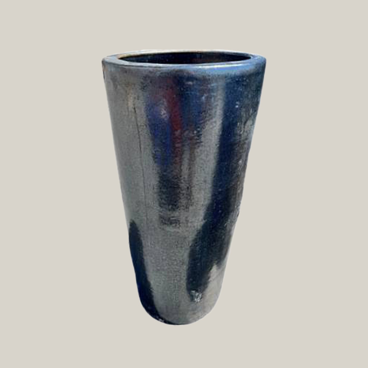 6119H34 - Glossy Black Tall Cylinder Planter