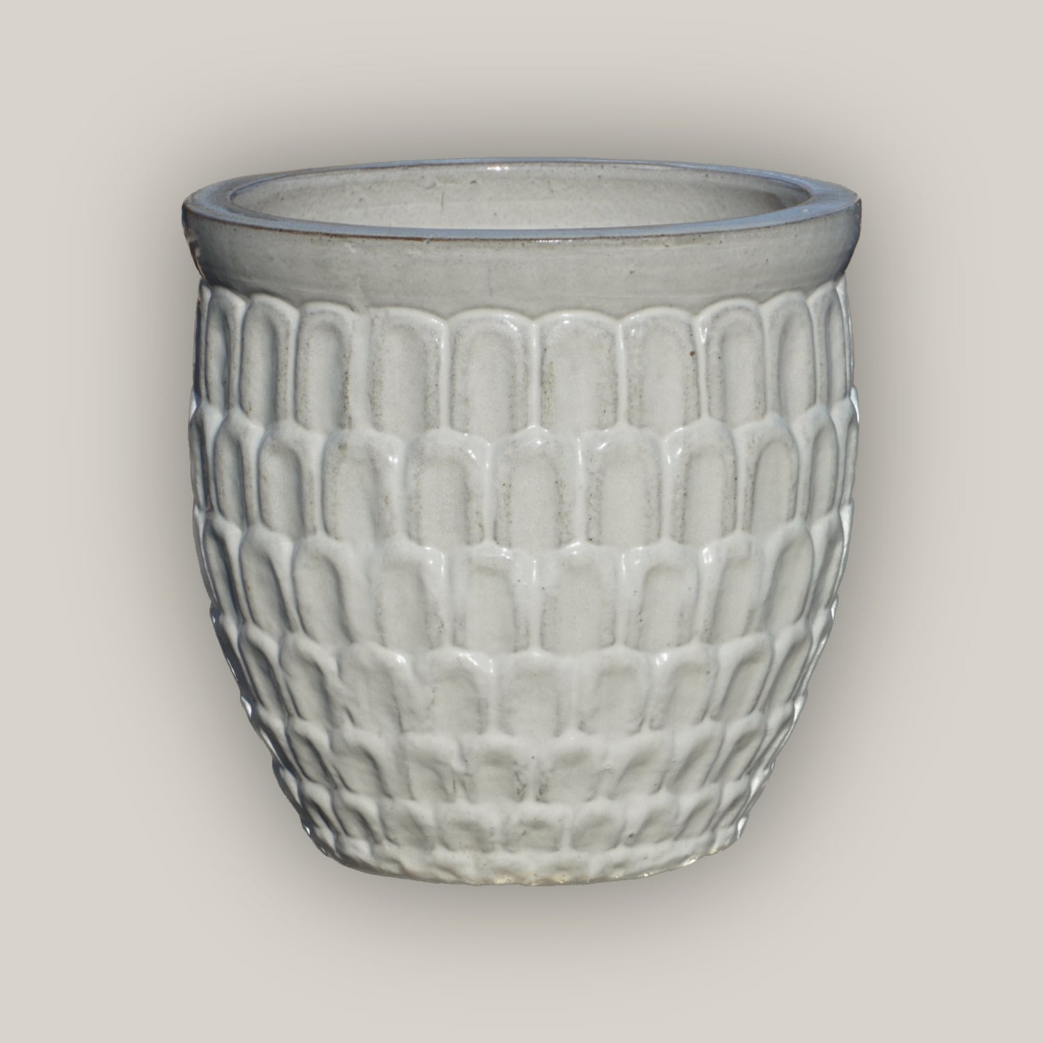 6051H25 - White Dragon Scale Pot