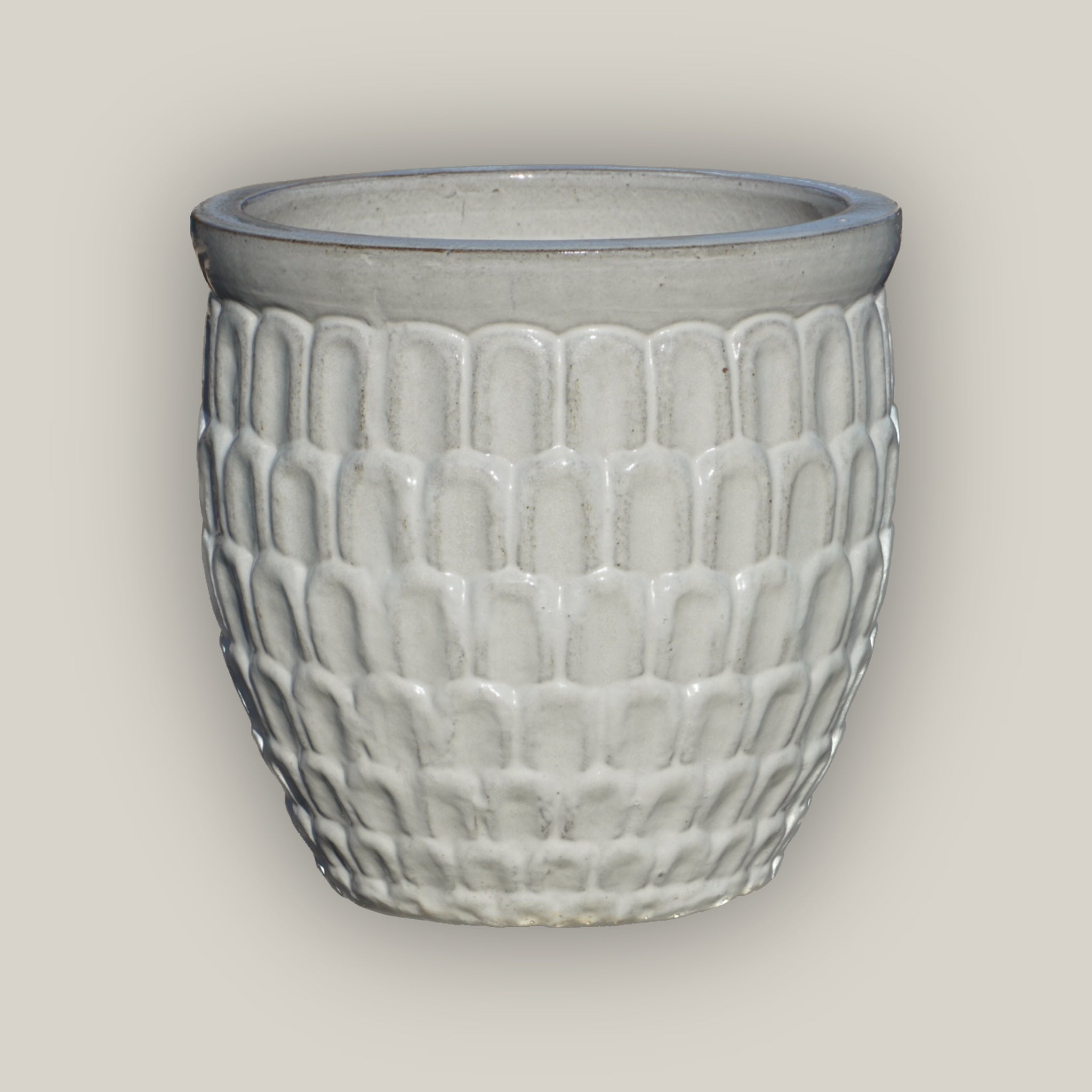6051H25 - White Dragon Scale Pot