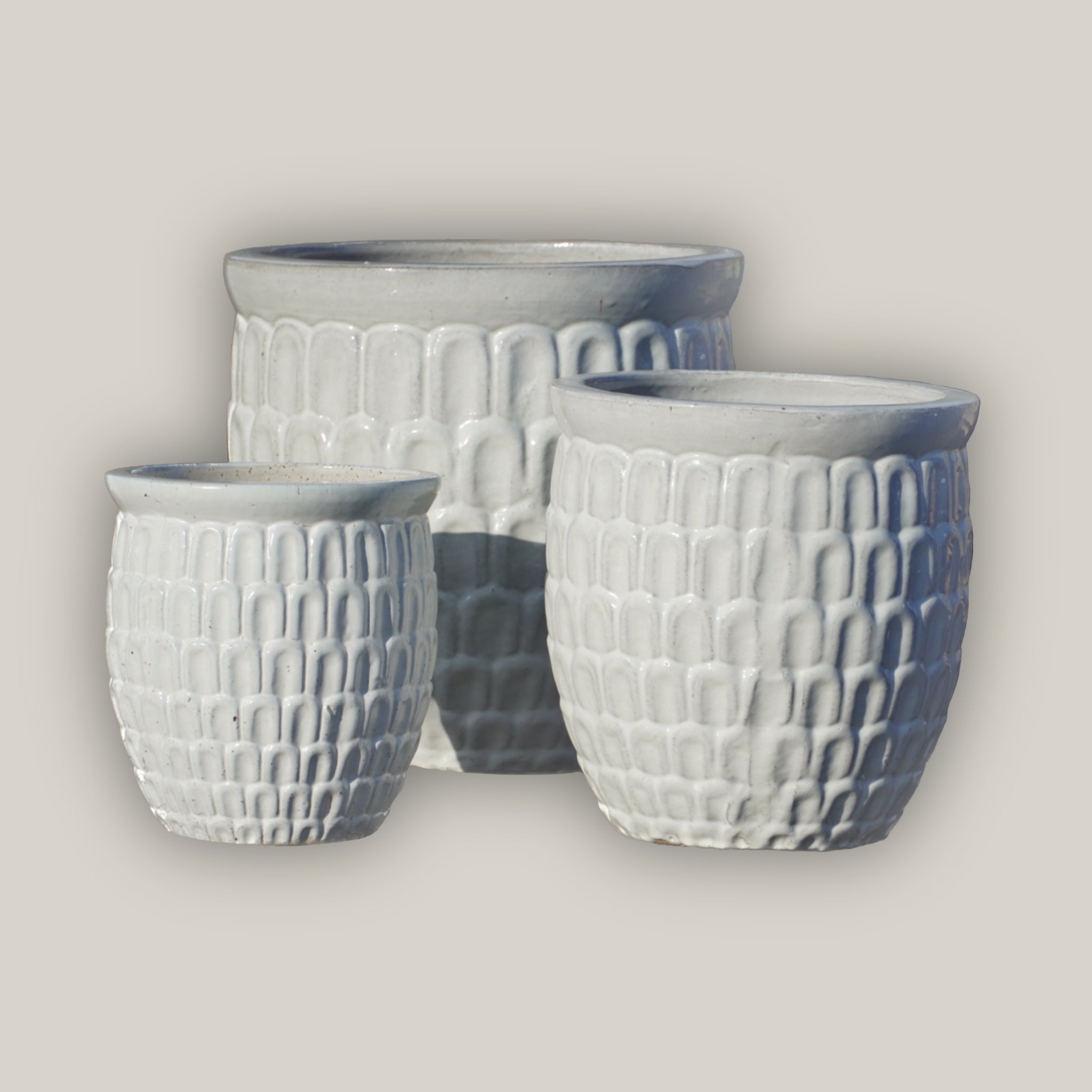 6051H25 - White Dragon Scale Pot