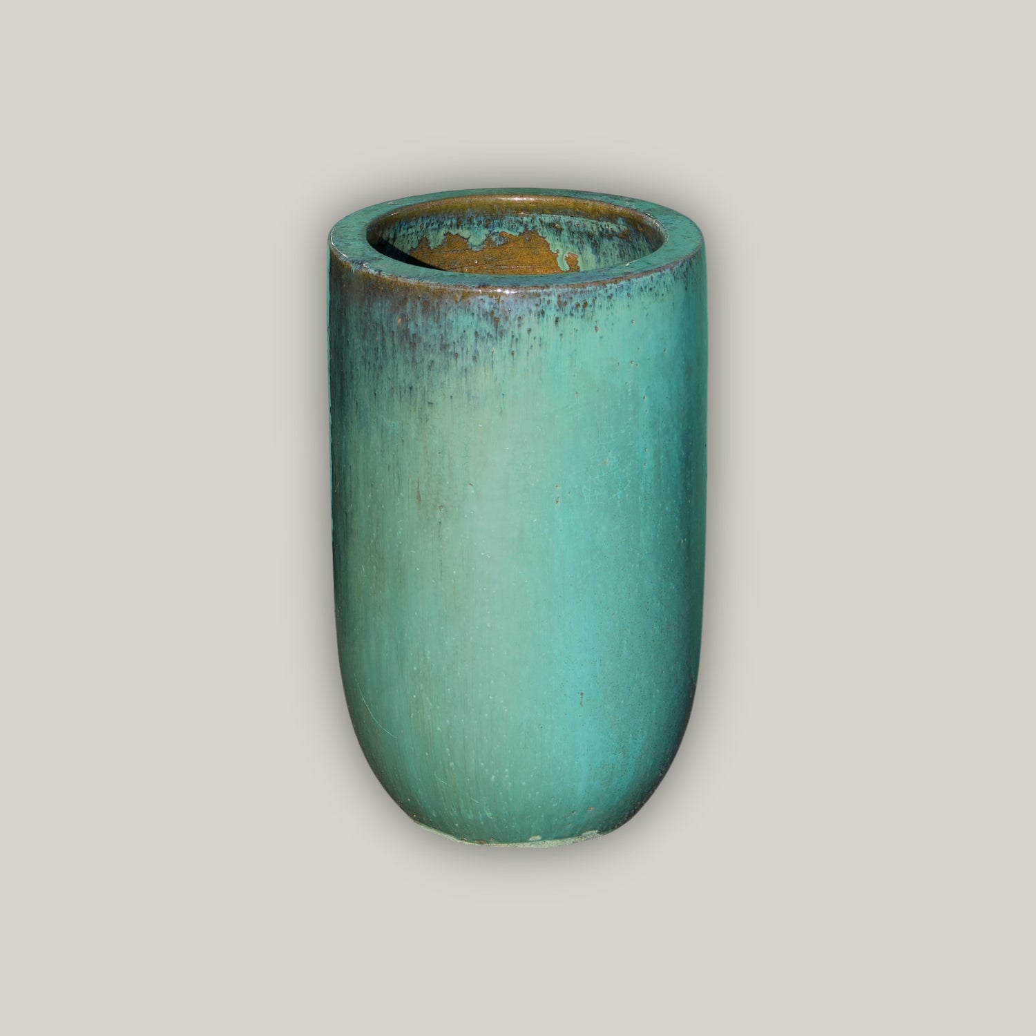 Aqua tall tapered u ceramic planter