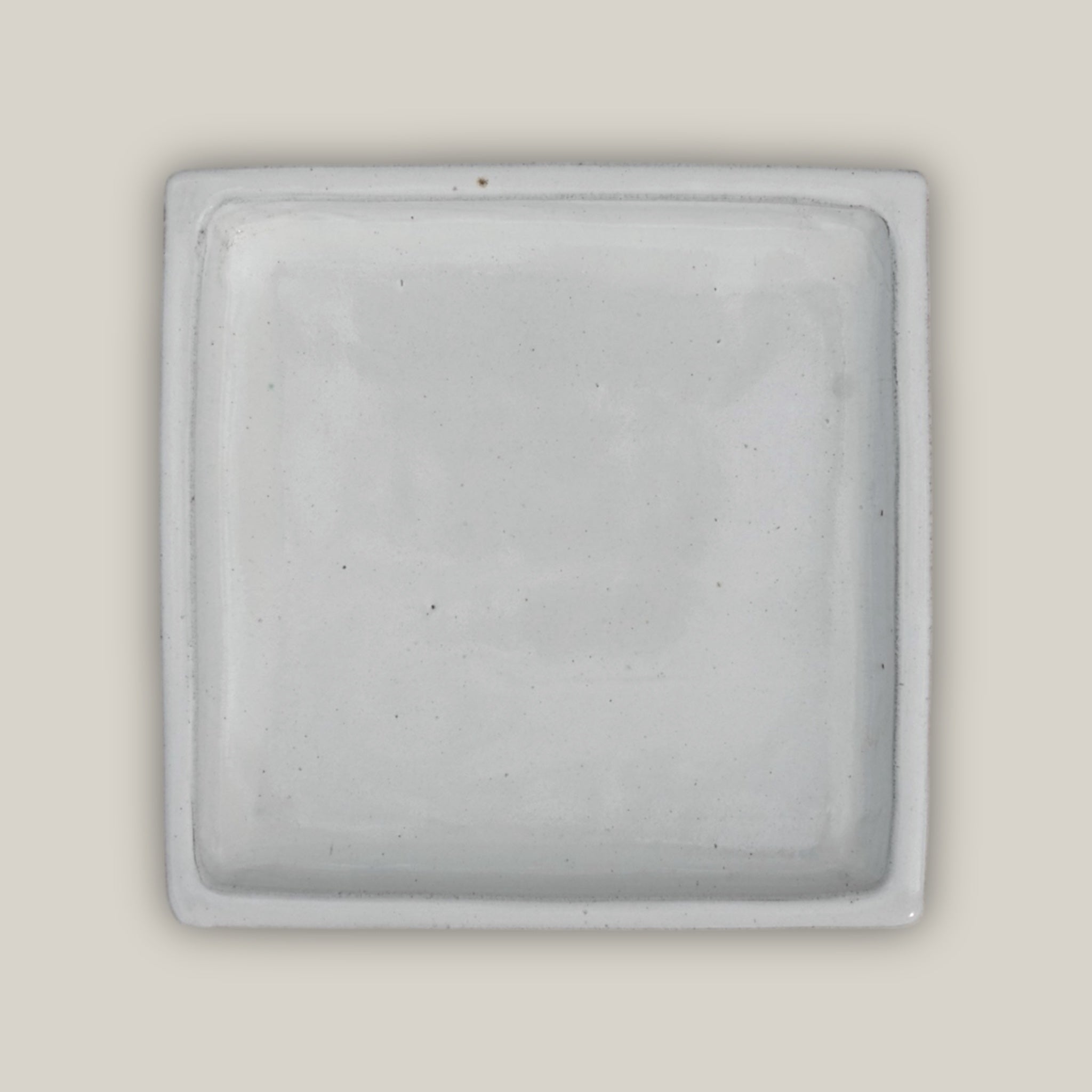 3127L4FS - Square | White Ceramic Plant Saucer | High Fired Ecofriendly Clay - Sizes 8"-15"