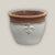 Angkor white fleur de lis planter with double rim