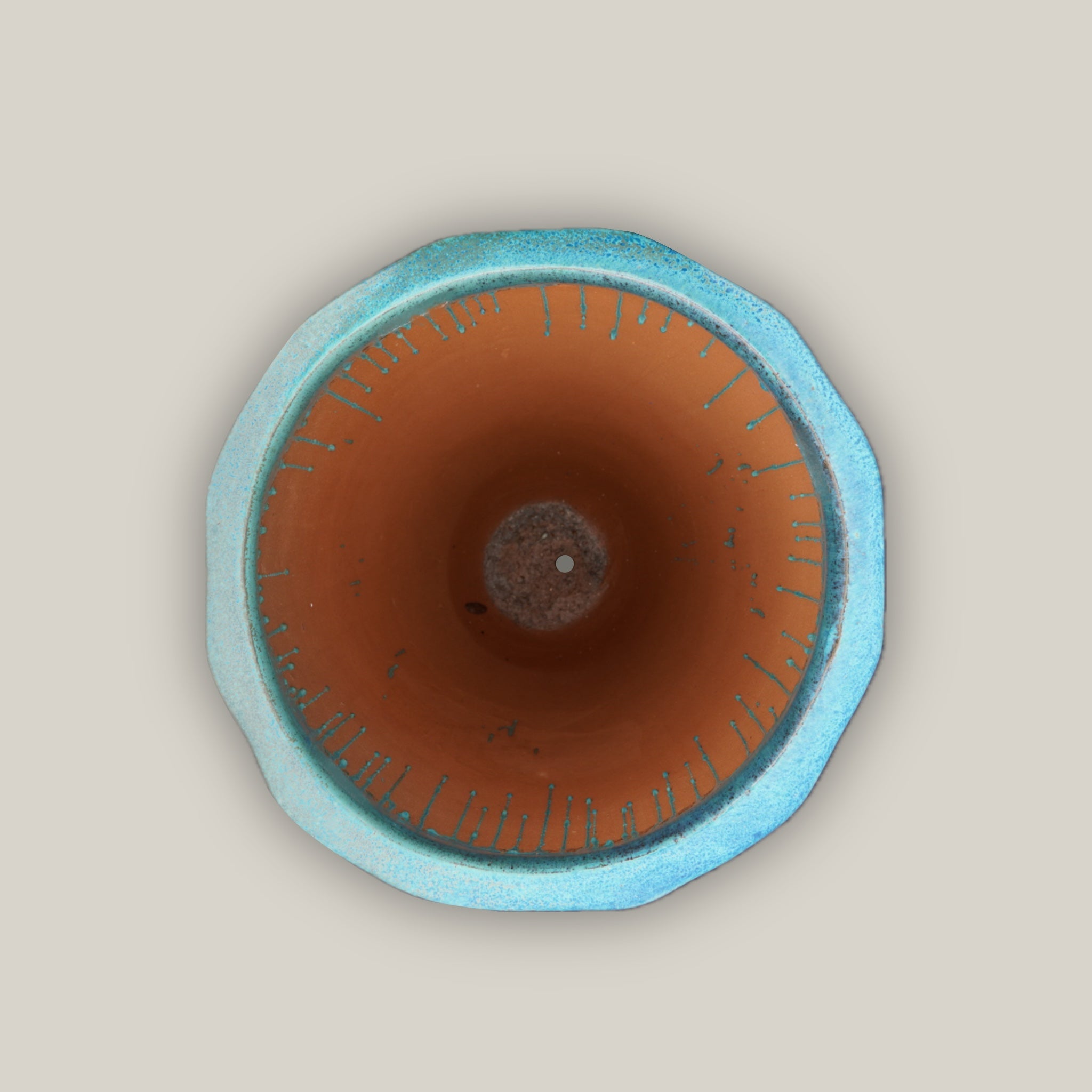 9995C3FS - Aqua Pineapple Round Ceramic Planter - FREE SHIPPING
