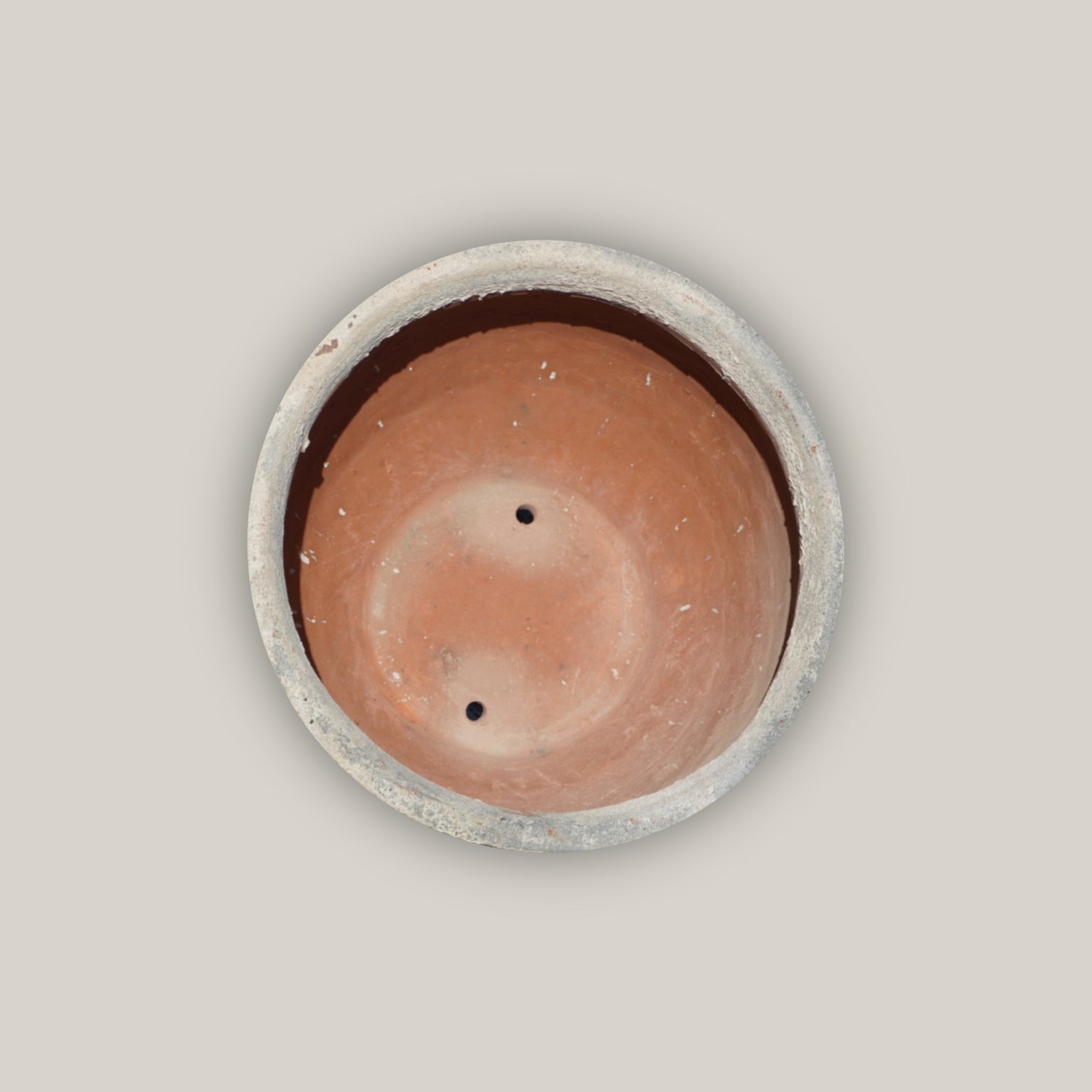 Top view of White tapered rustic Atlantis planter