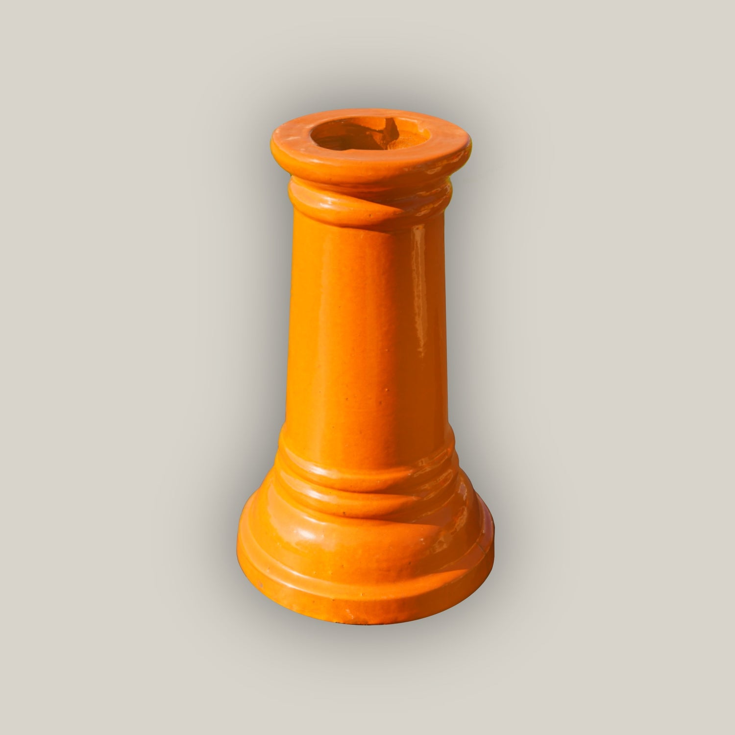 3103L36 - Atomic Orange Round Ceramic Bird Bath