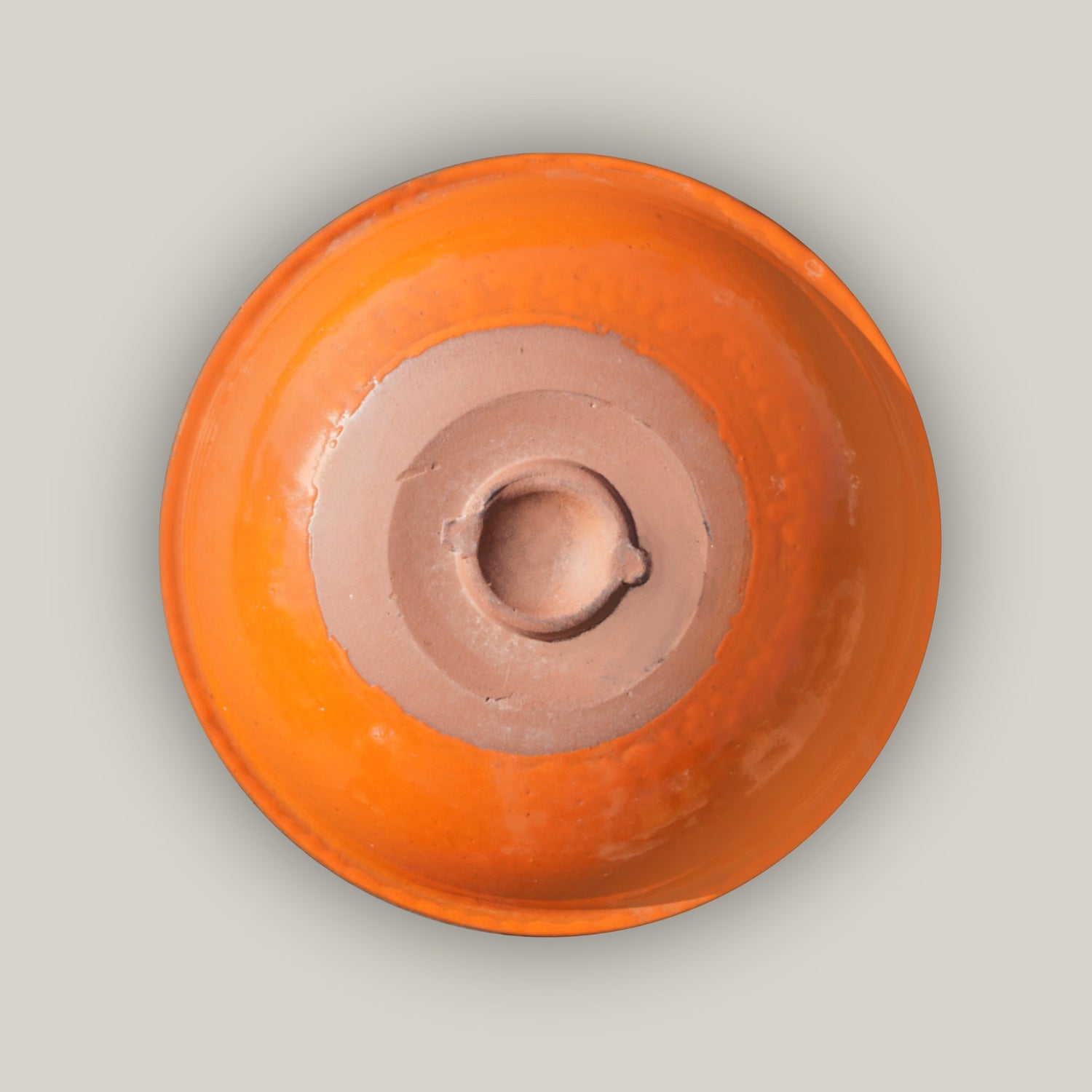 3103L36 - Atomic Orange Round Ceramic Bird Bath