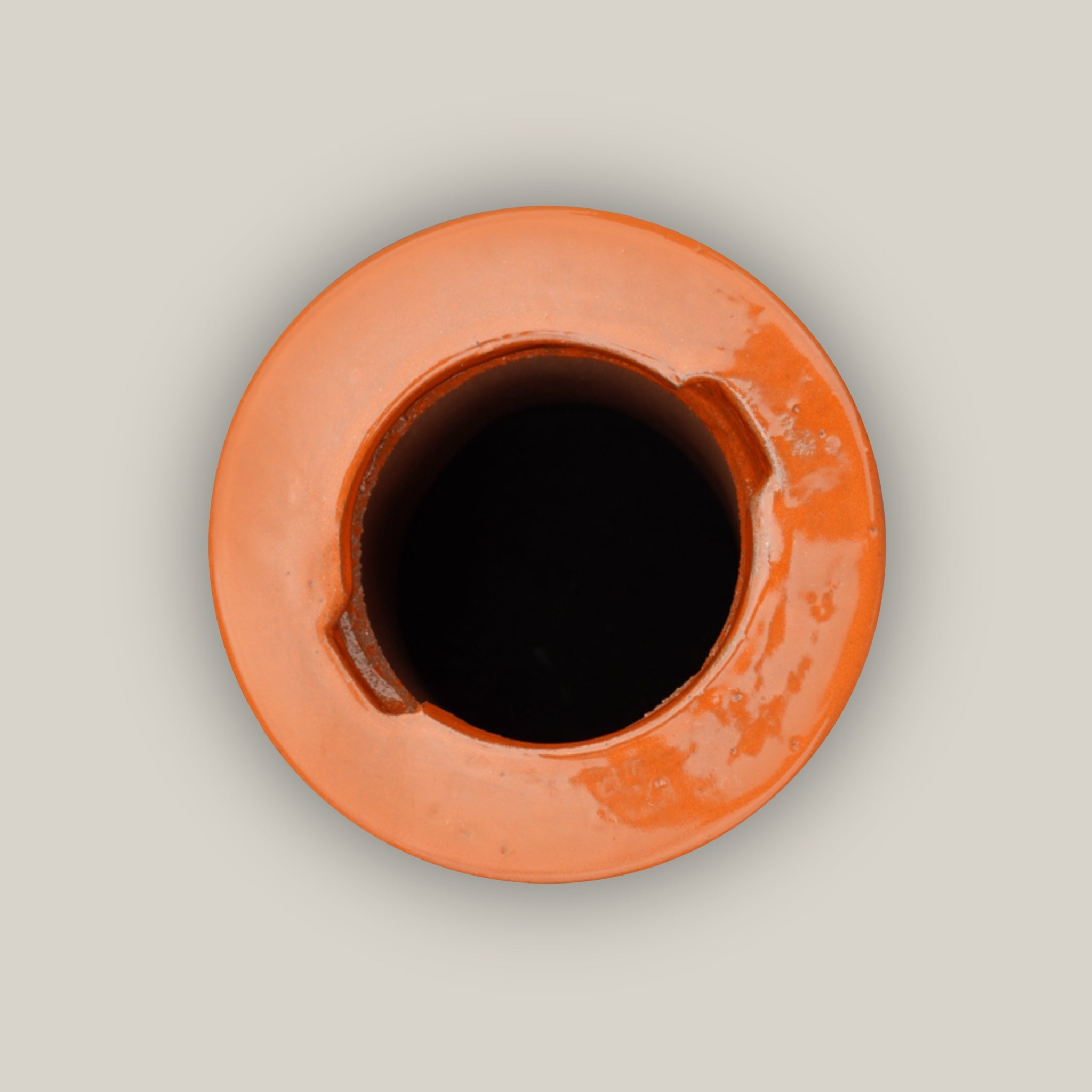 3103L36 - Atomic Orange Round Ceramic Bird Bath