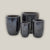 Black tall tapered U planter set of 4