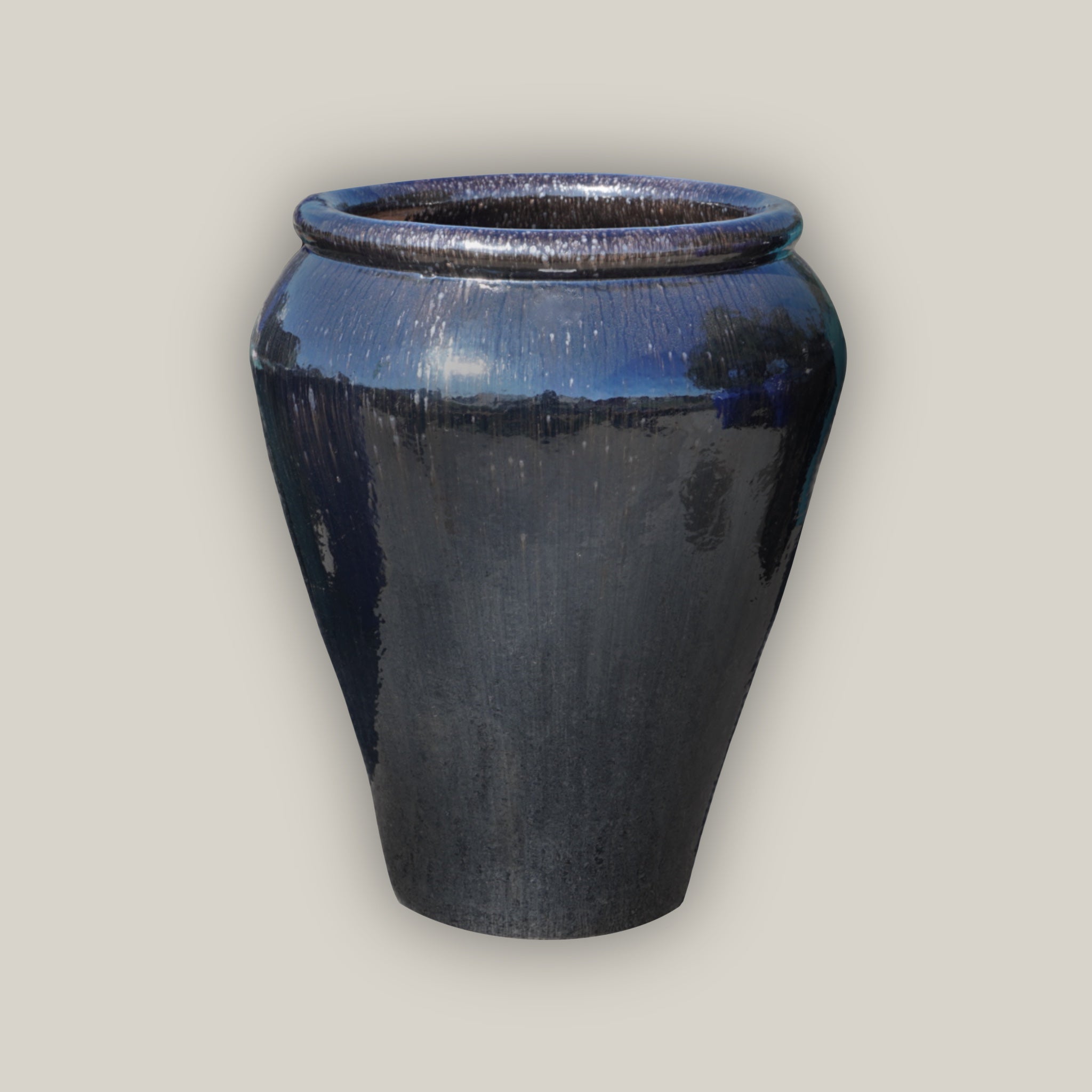 1-3100BLFS - Black Palace Extra Large High-Fired Ceramic Planter Pots – Indoor/Outdoor Use – FREE SHIPPING