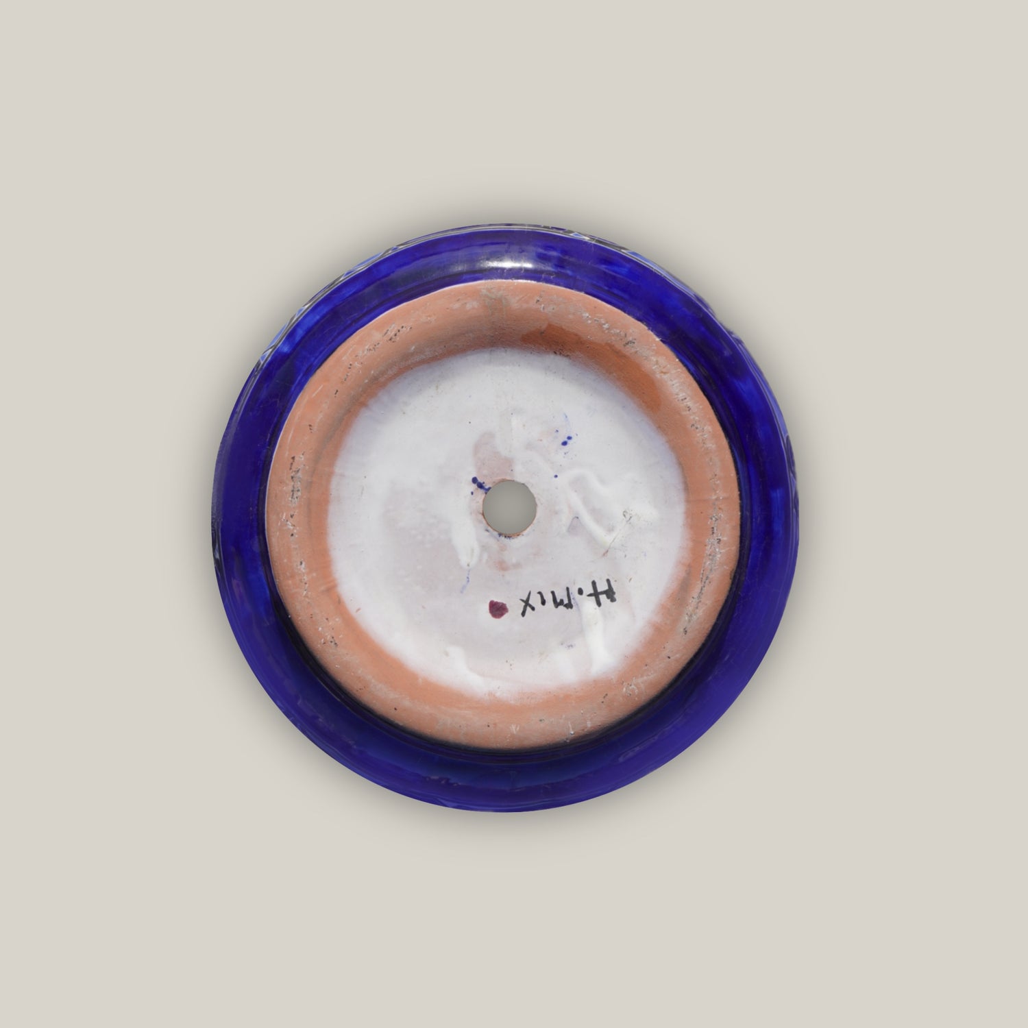 Flared Rim Talavera Planter - Ten Thousan Pots - blue bottom