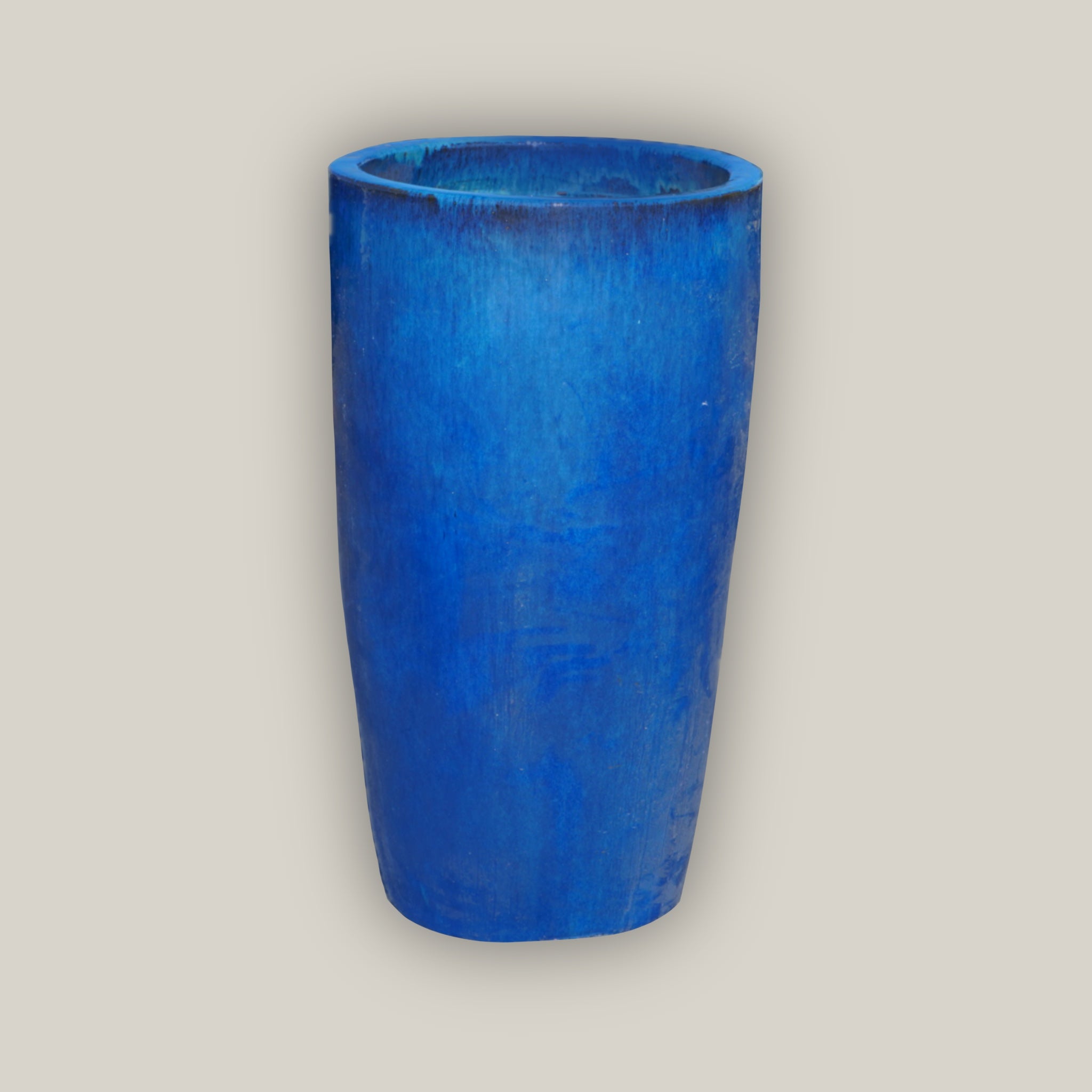 large blue plastic plant pots Blue Slim Round Ceramic Planter