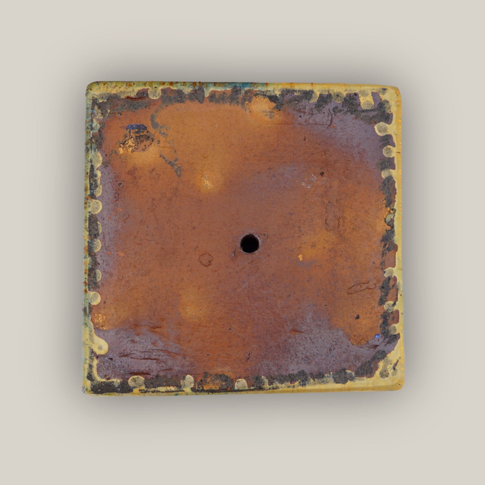 9788C9 - Burnt Cream Low Square Ceramic Planter