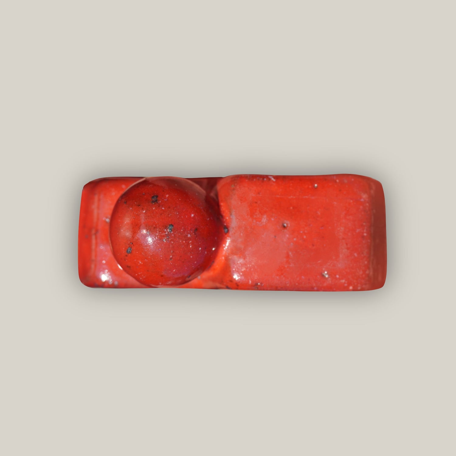 Bright Red Ceramic Bari Pot Feet - Ten Thousand Pots - top