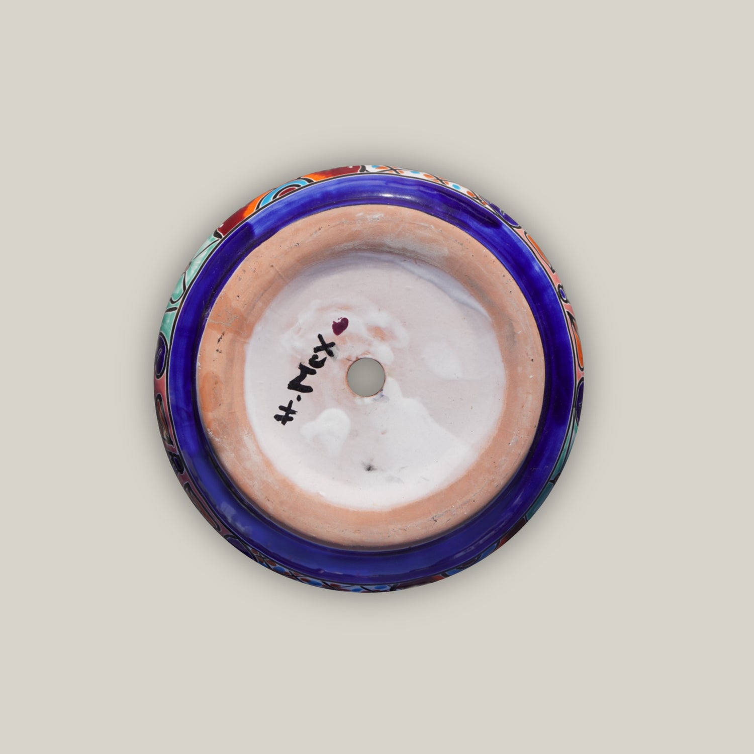 Flared Rim Talavera Planter - Ten Thousan Pots - bottom