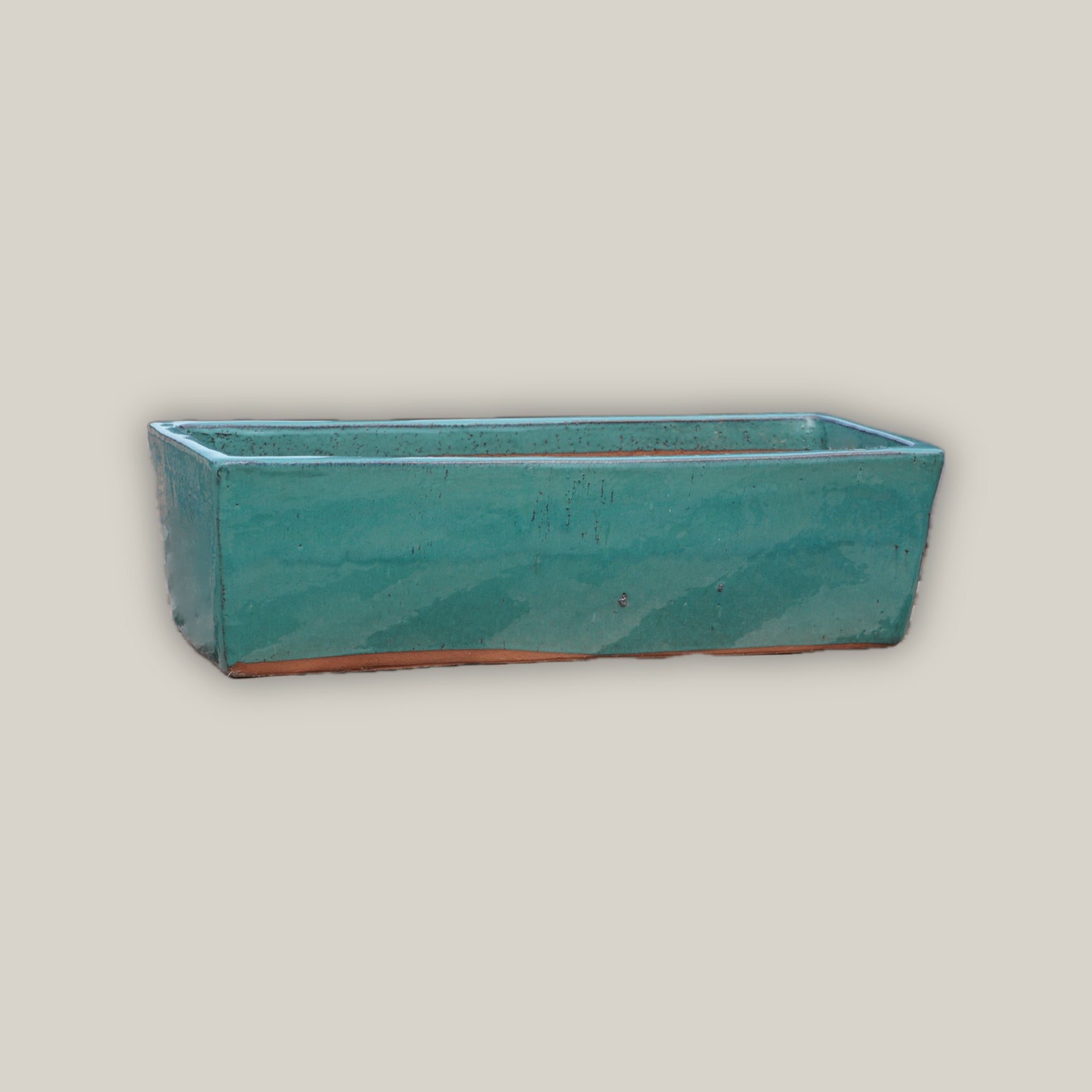 Copper chun rectangular ceramic planter