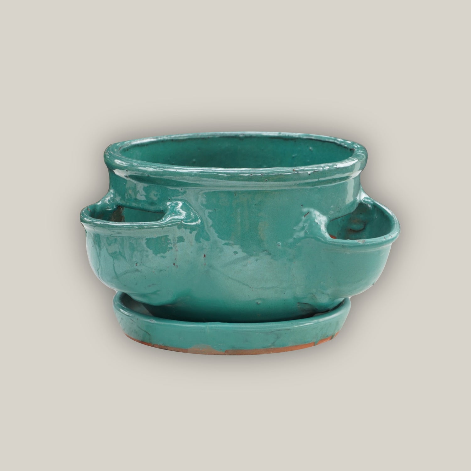 Strawberry style ceramic pot