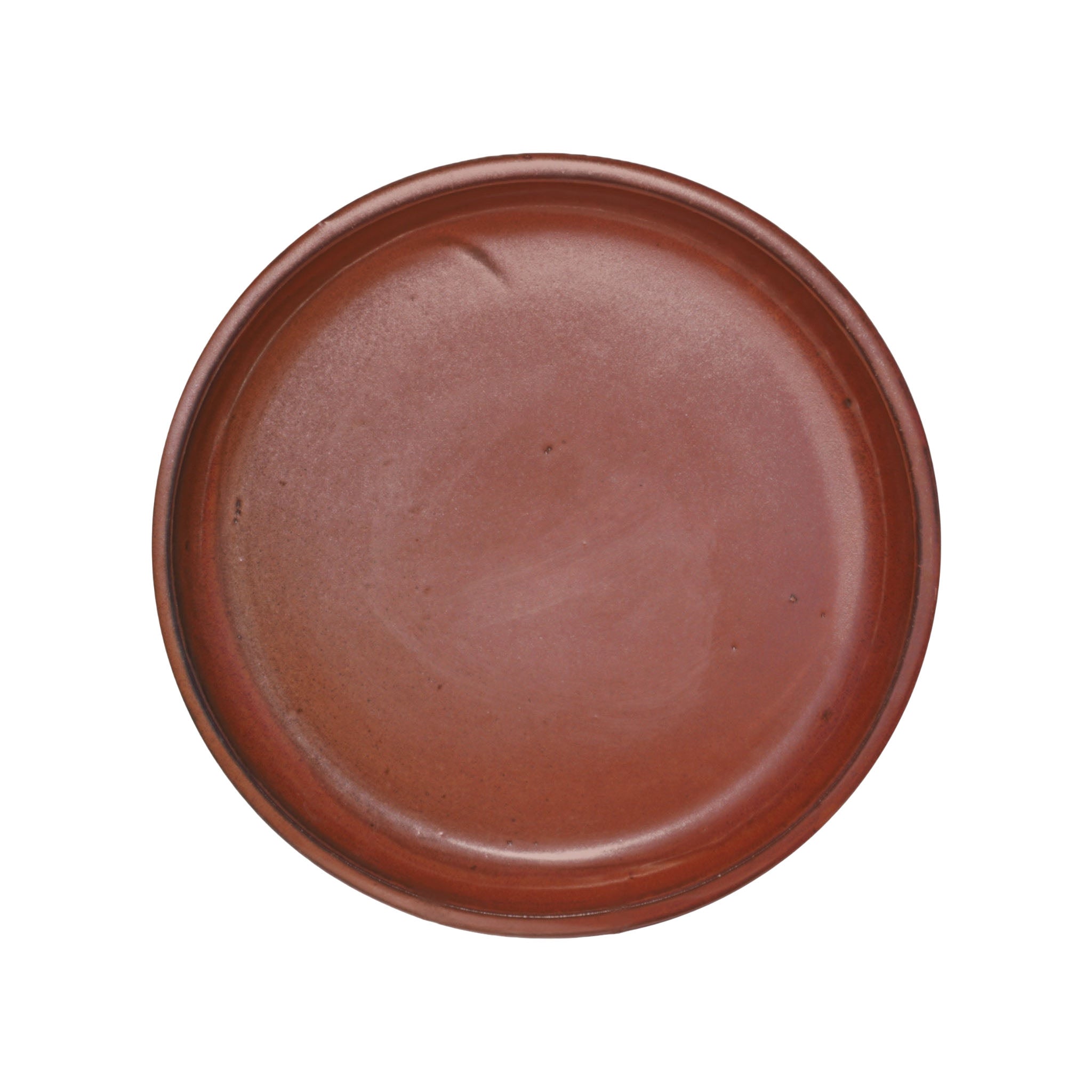Round Copper Red Ceramic Plant Saucer
