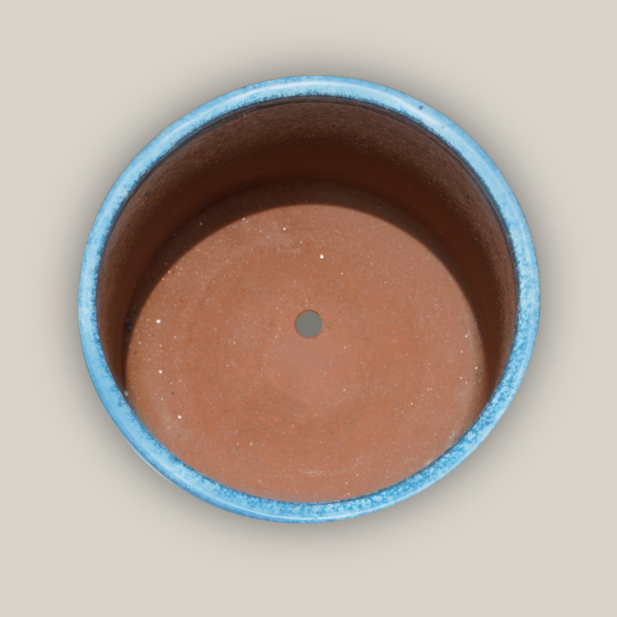 3101L52 - Cream/Sky Blue Short Cylinder Planter