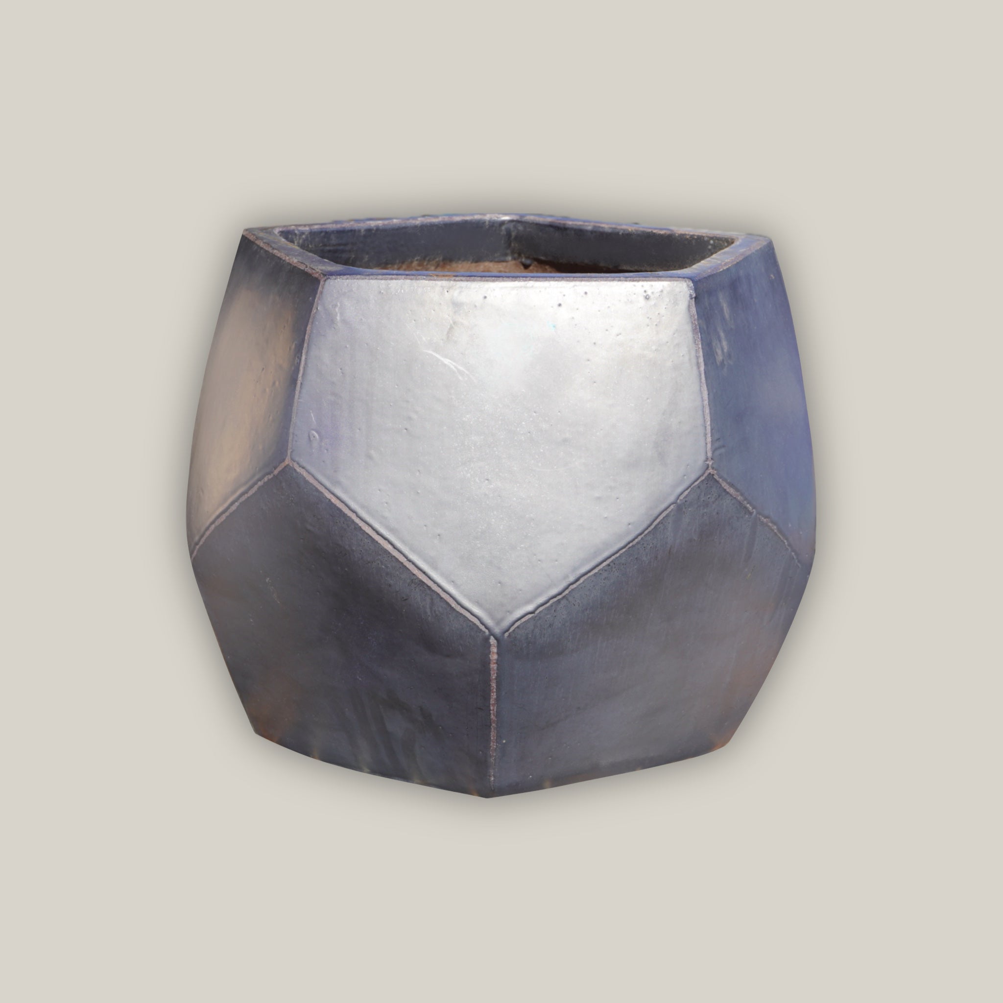 8400N10 - Grey Modern Geometric Pot