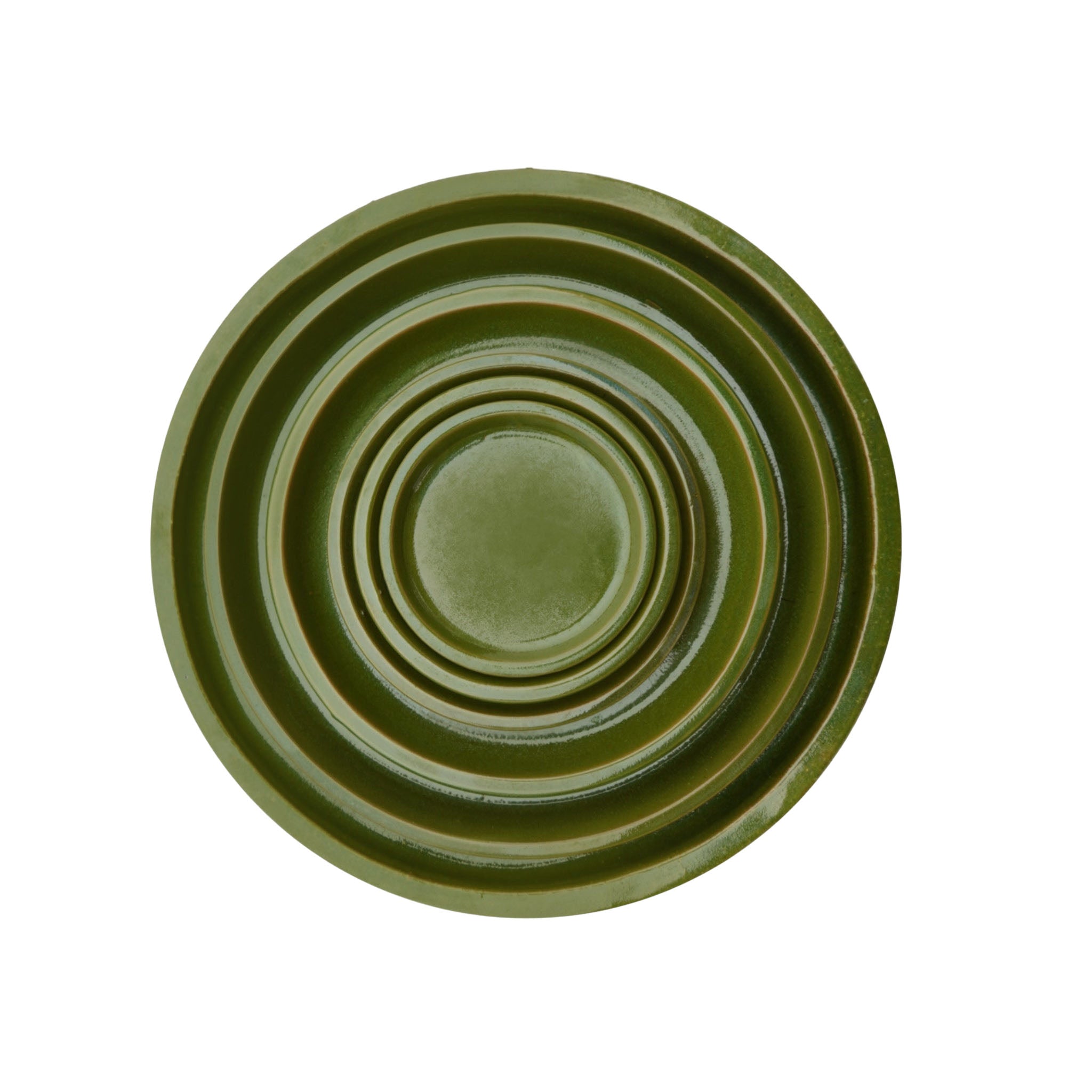 Round Apple Green Ceramic Plant Saucer