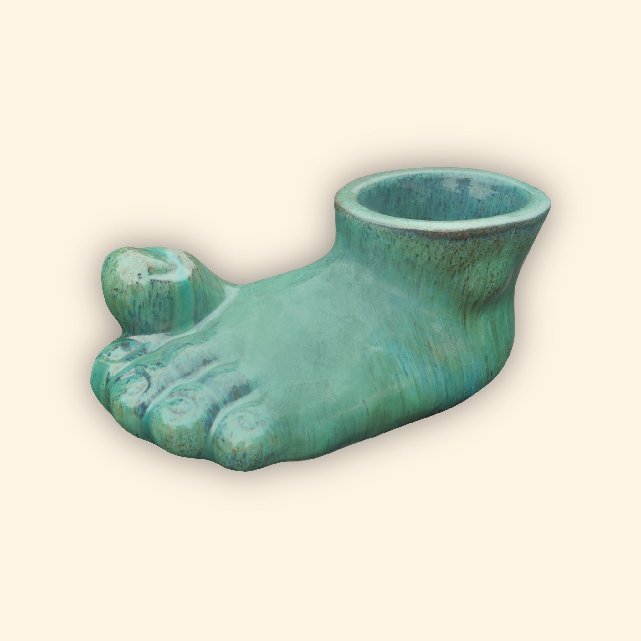 ceramic flower pot feet Aqua Ceramic Foot Planter