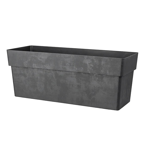 plastic rectangular planter Gray Plastic Rectangular Deck Planter