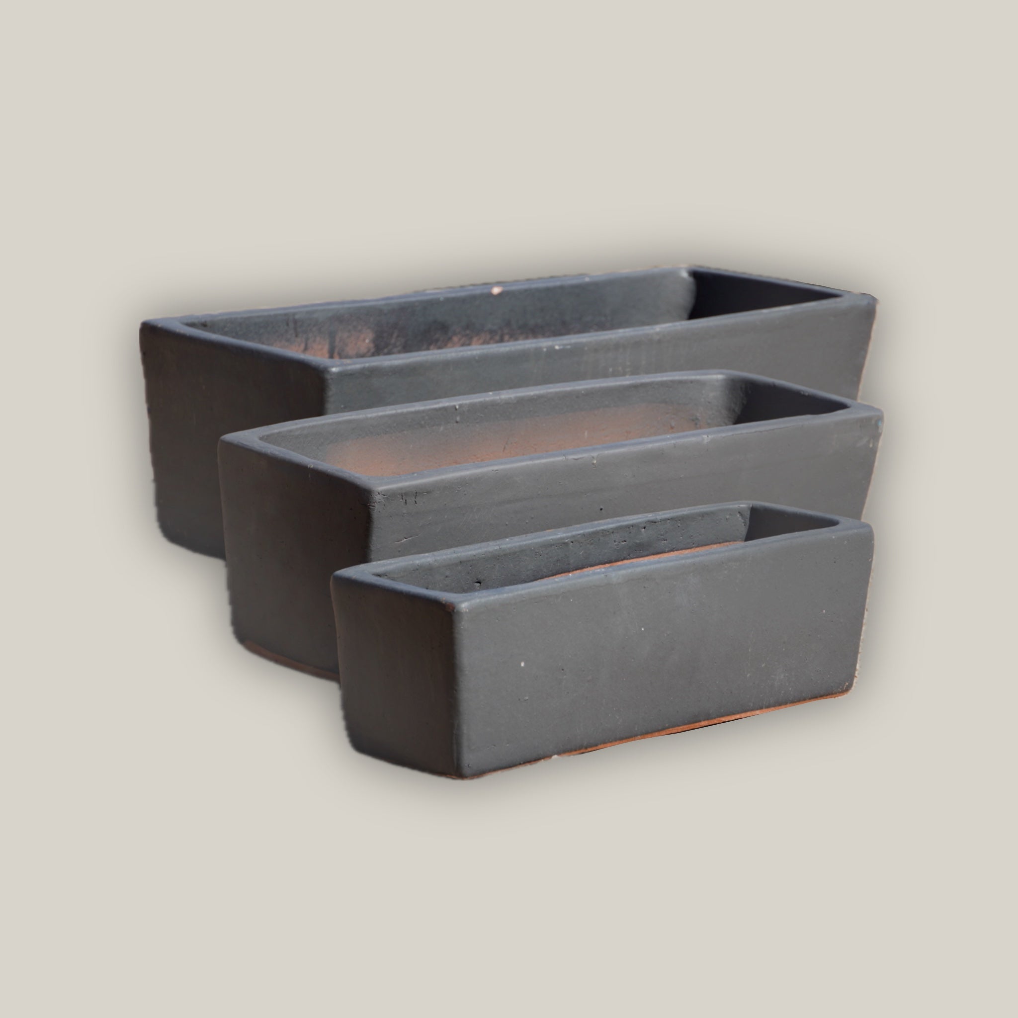 rectangular ceramic indoor planter Ceramic Matte Black Rectangle Planters
