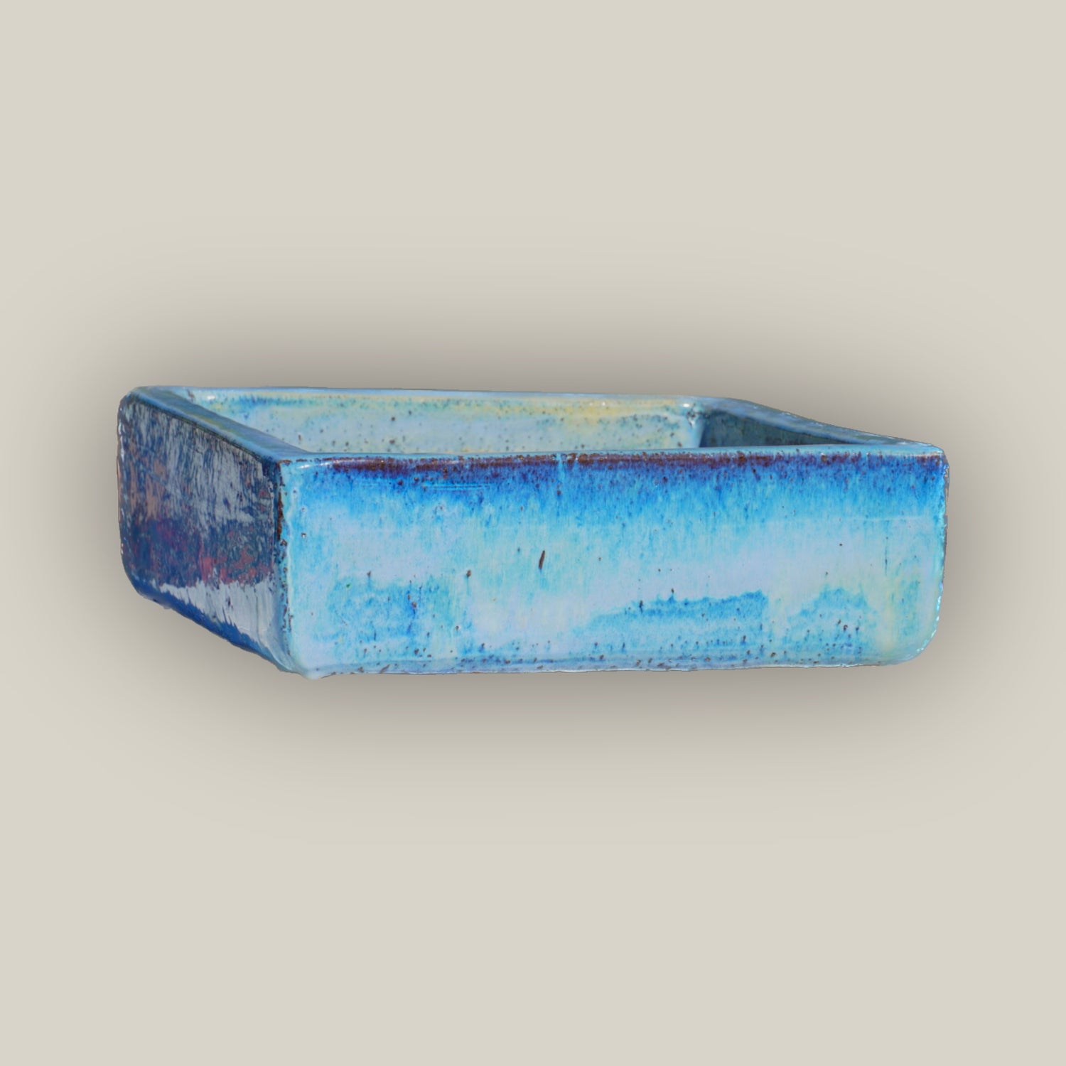 9788C45 - Ocean Blue Low Square Ceramic Planter