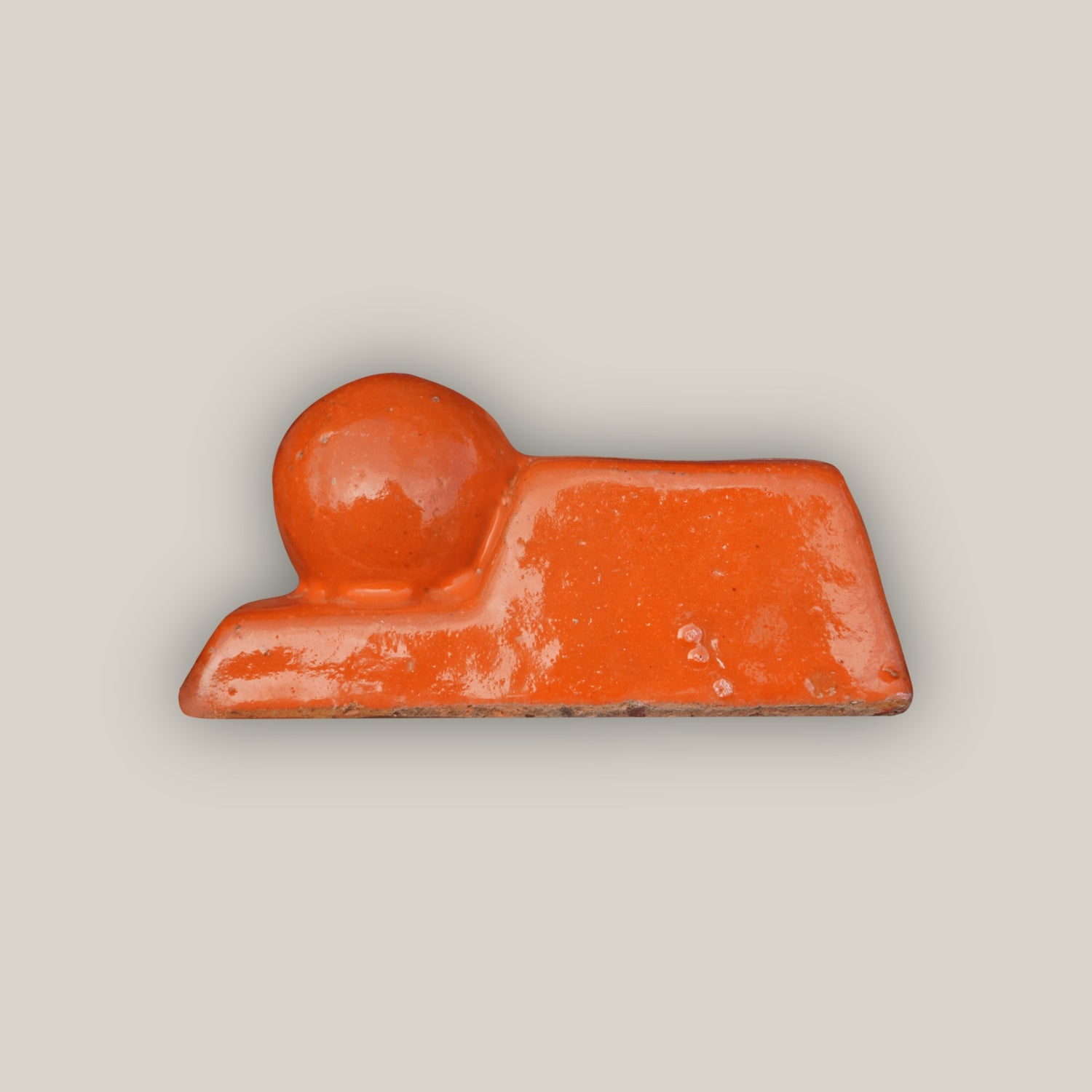 Orange Ceramic Bari Pot Feet - Ten Thousand Pots - side