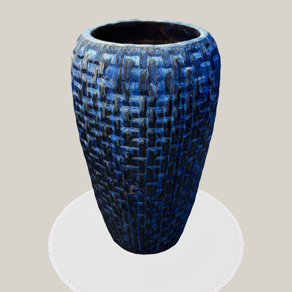 9700C1 - Cobalt Blue Ceramic Tall Woven Planter