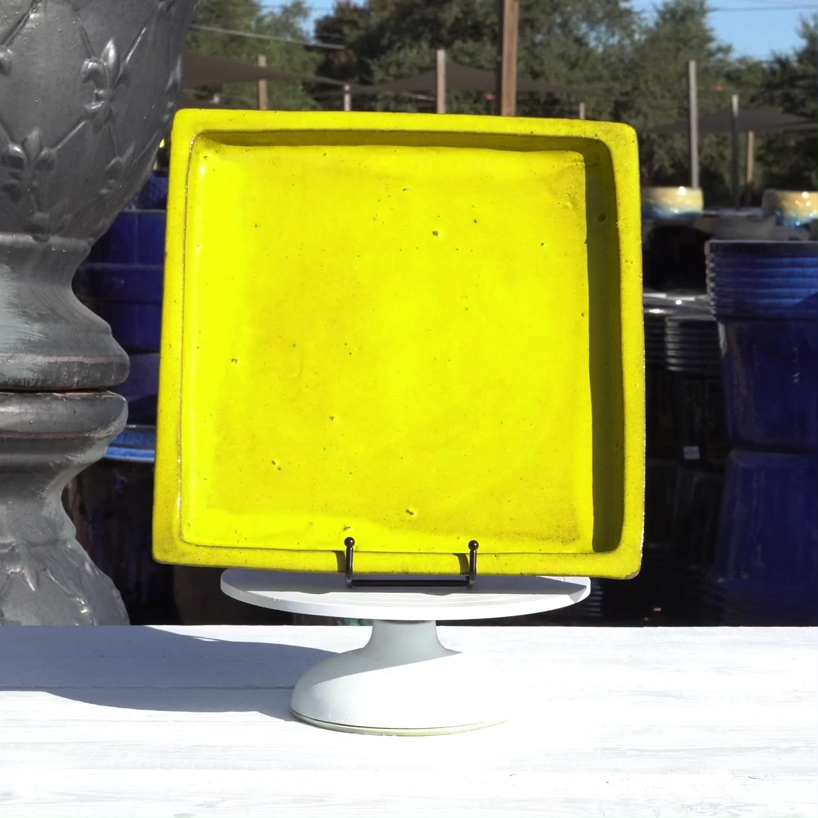 3127L38FS- Square | Yellow Ceramic Plant Saucer | High Fired Ecofriendly Clay - Sizes 8"-15"
