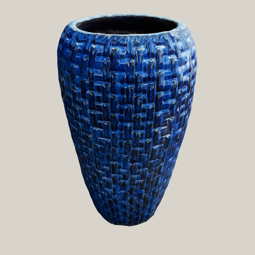 9700C1 - Cobalt Blue Ceramic Tall Woven Planter