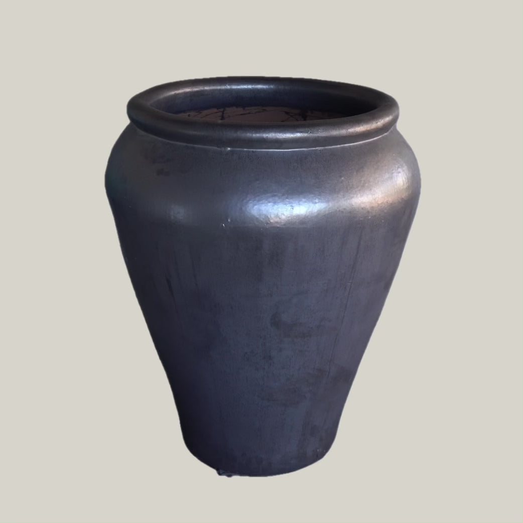 1-3100GAFS - Graphite Palace Extra Large High-Fired Ceramic Planter Pots – Indoor/Outdoor Use – FREE SHIPPING