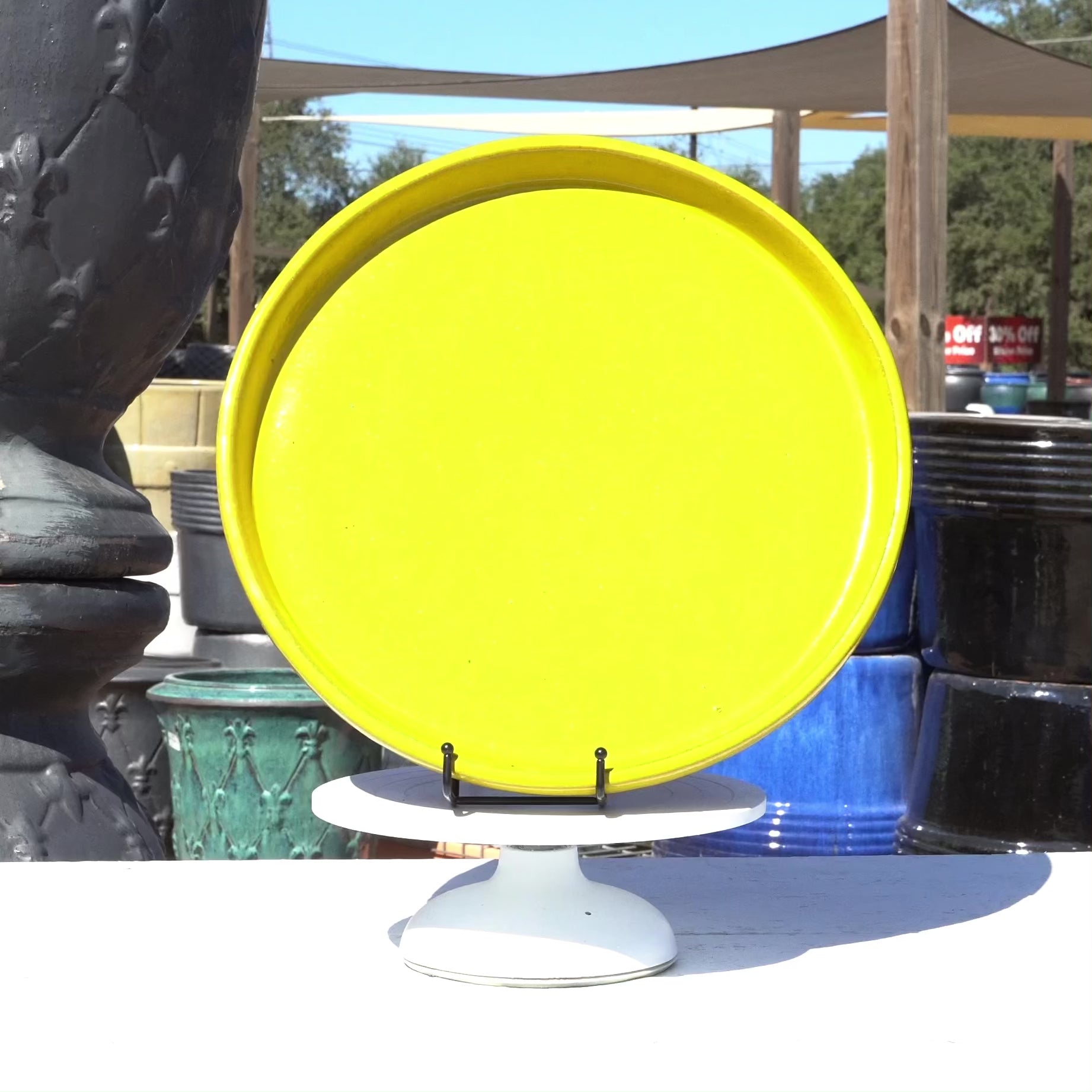 3125L38 - Round | Yellow - Ceramic Clay Pot Saucers (8"-19.5")