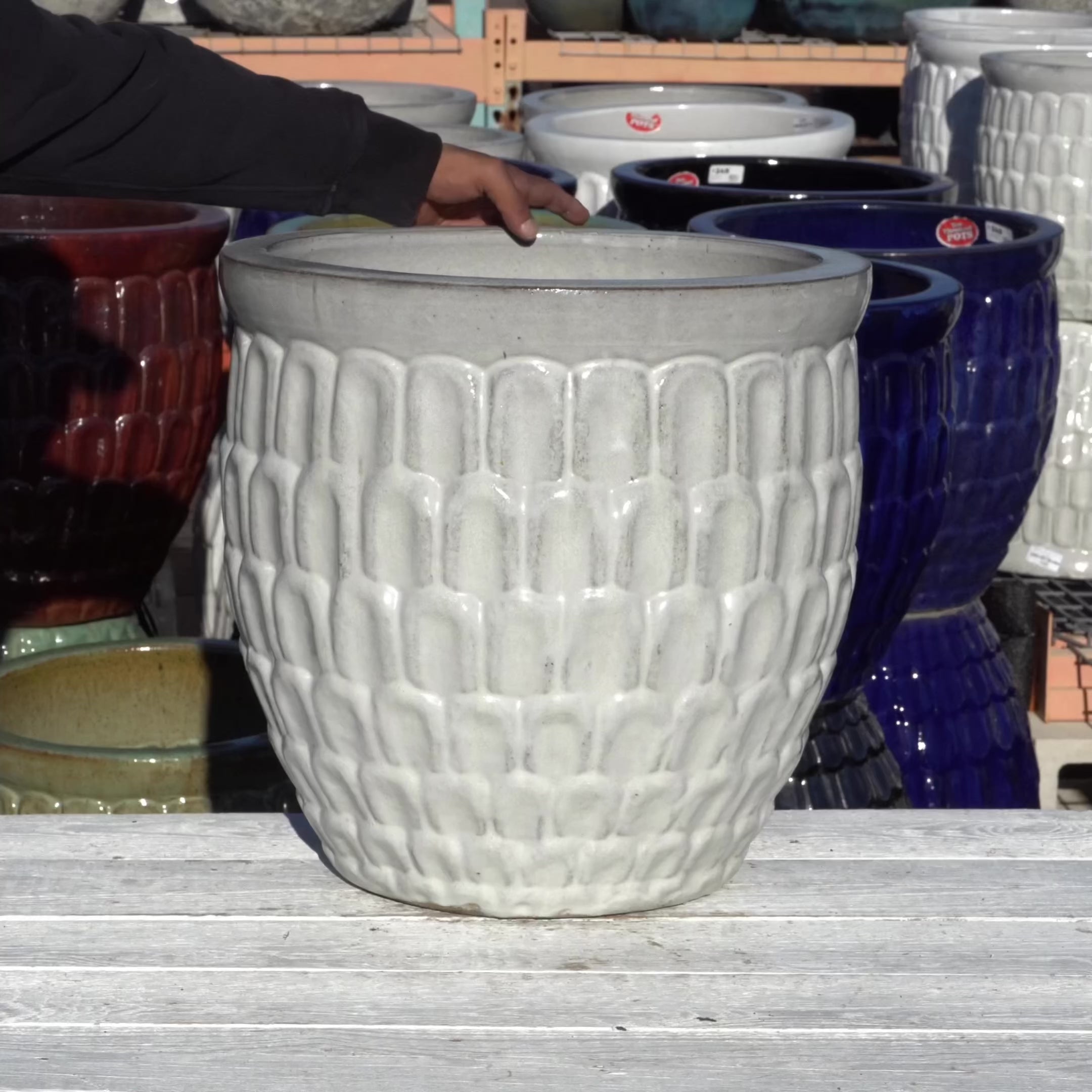 6051H25 - White Dragon Scale Pot