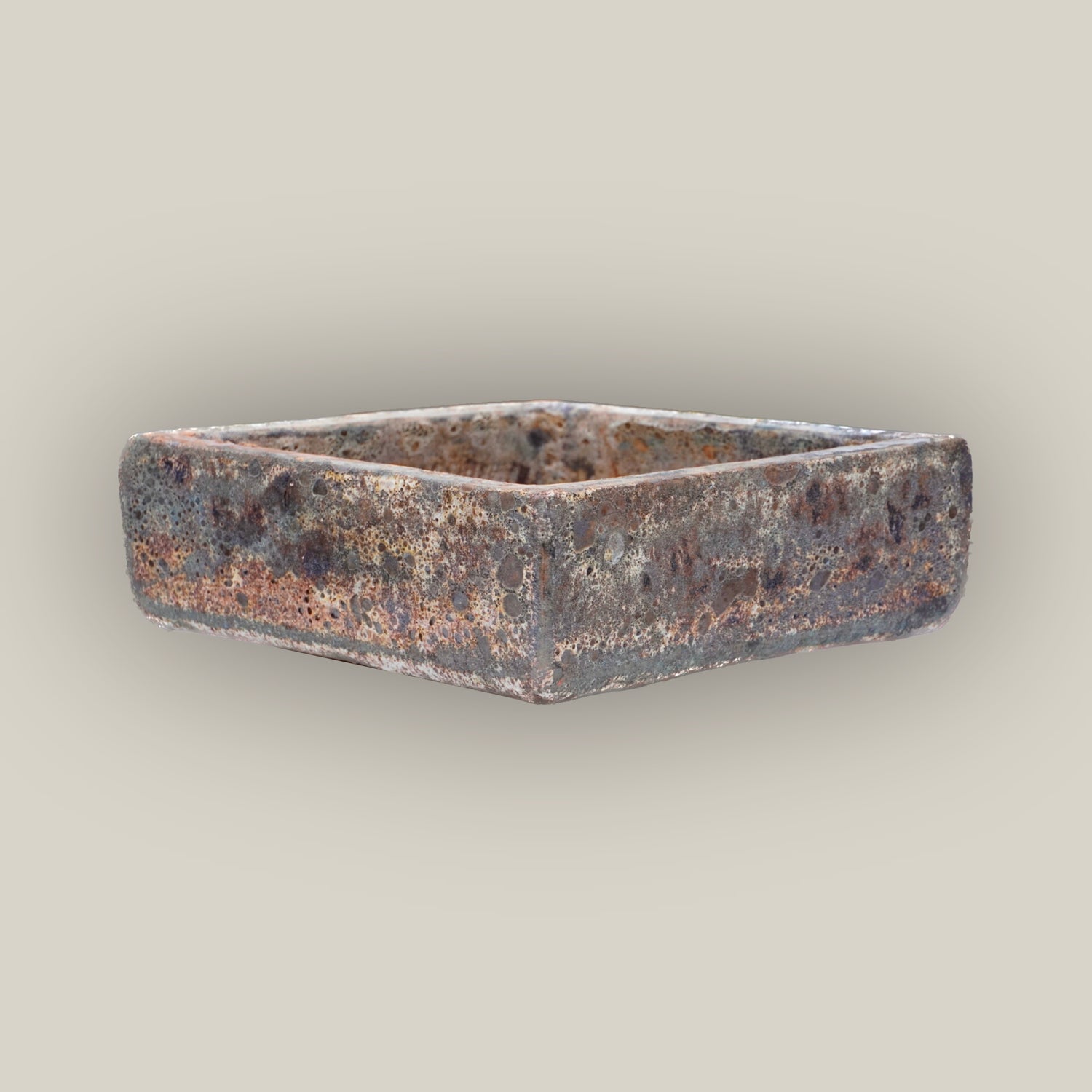 9788C42 - Seafoam Brown Low Square Ceramic Planter