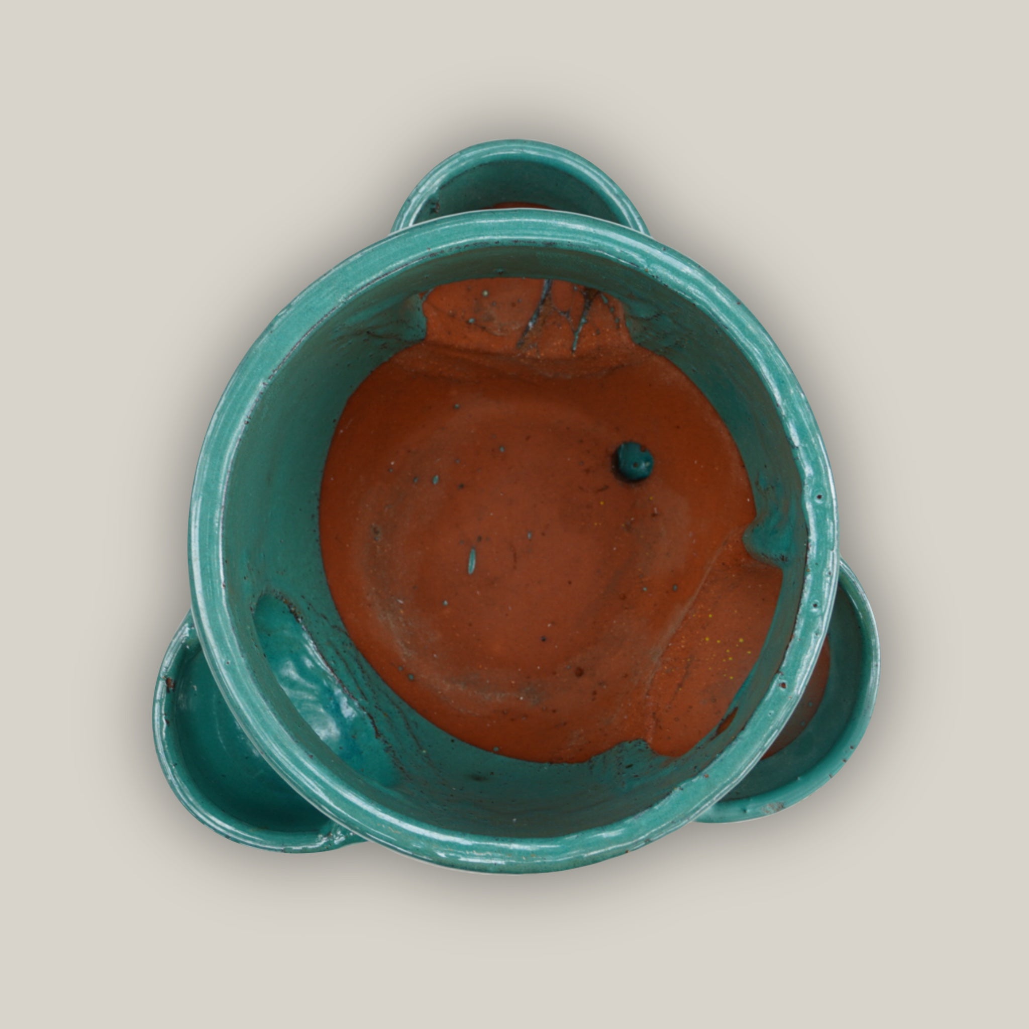 Top view of Strawberry style ceramic pot