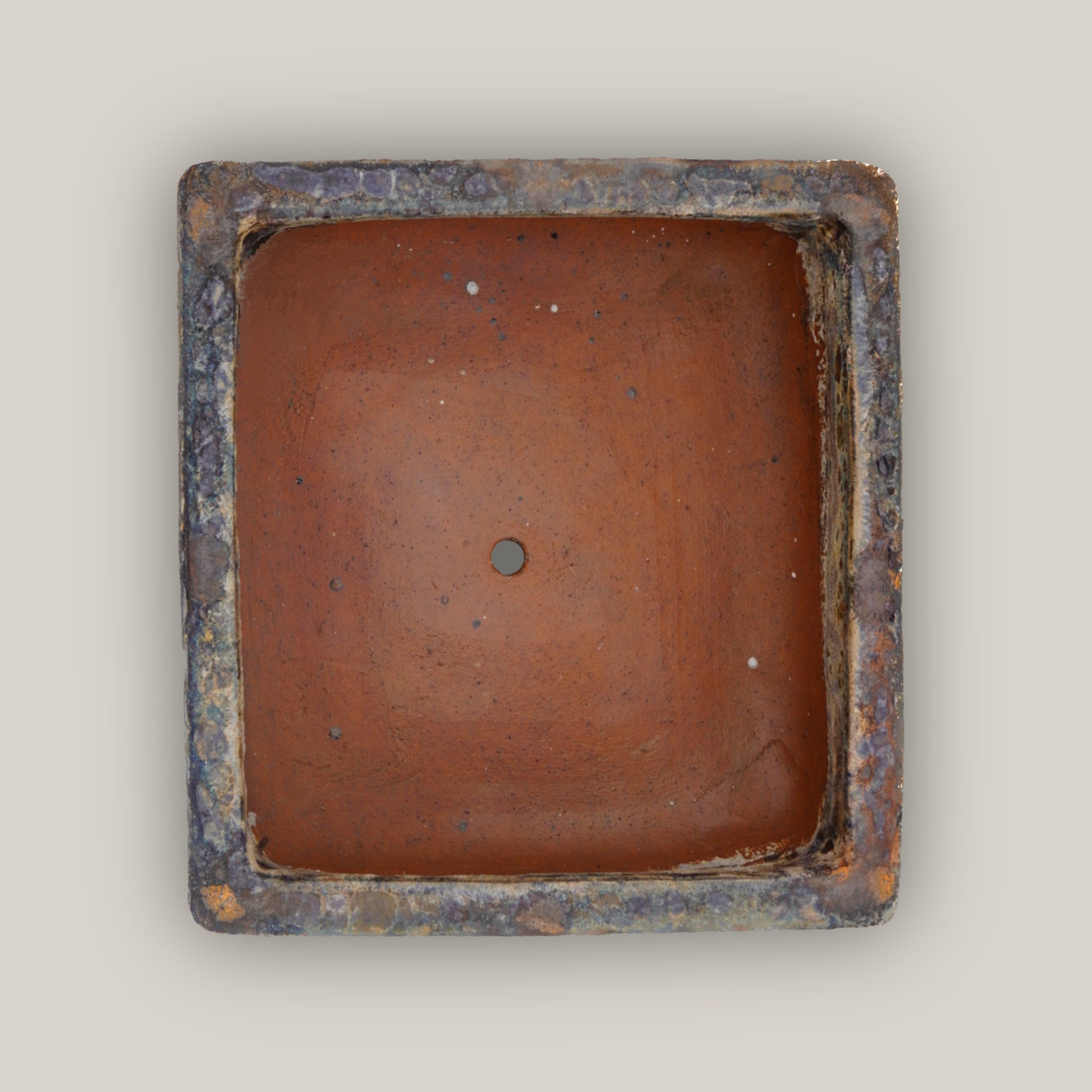 9788C42 - Seafoam Brown Low Square Ceramic Planter