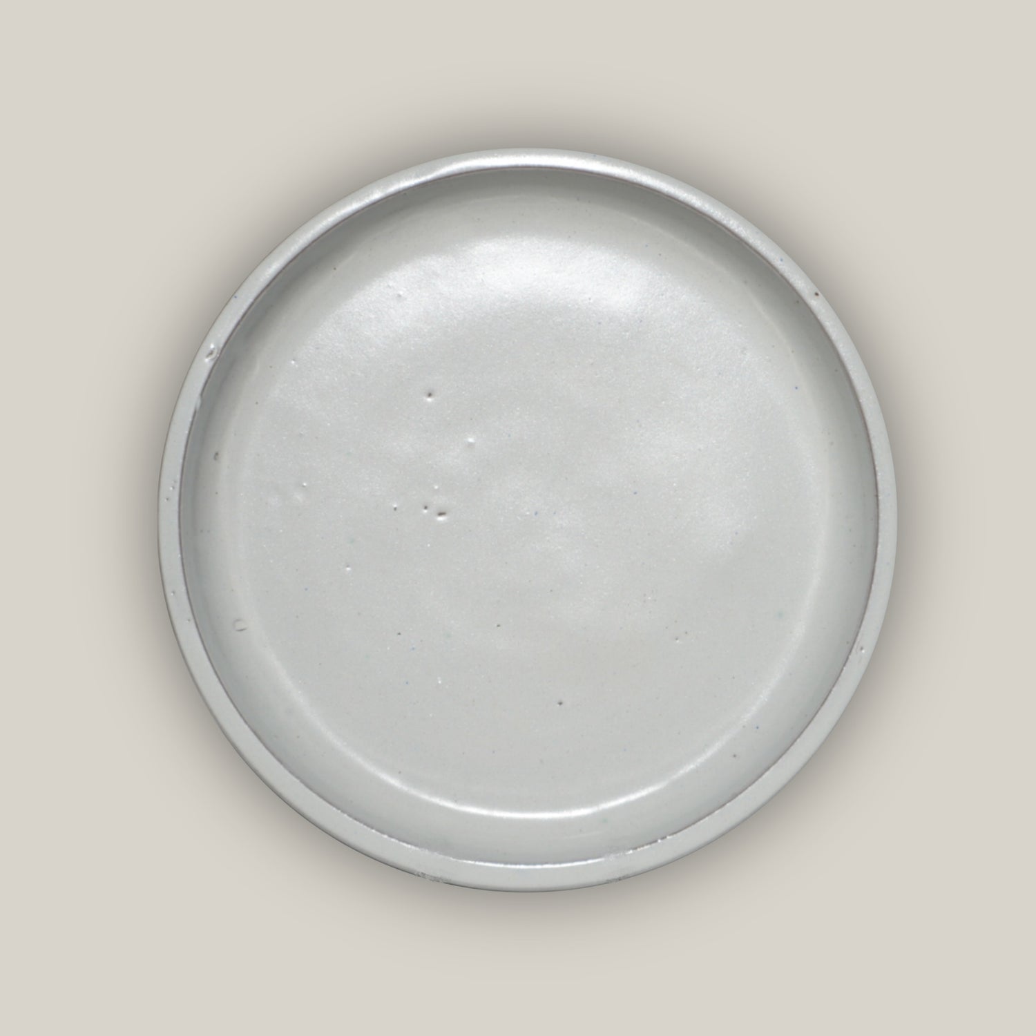White Round Ceramic Saucer - Lion - Ten Thousand Pots - top