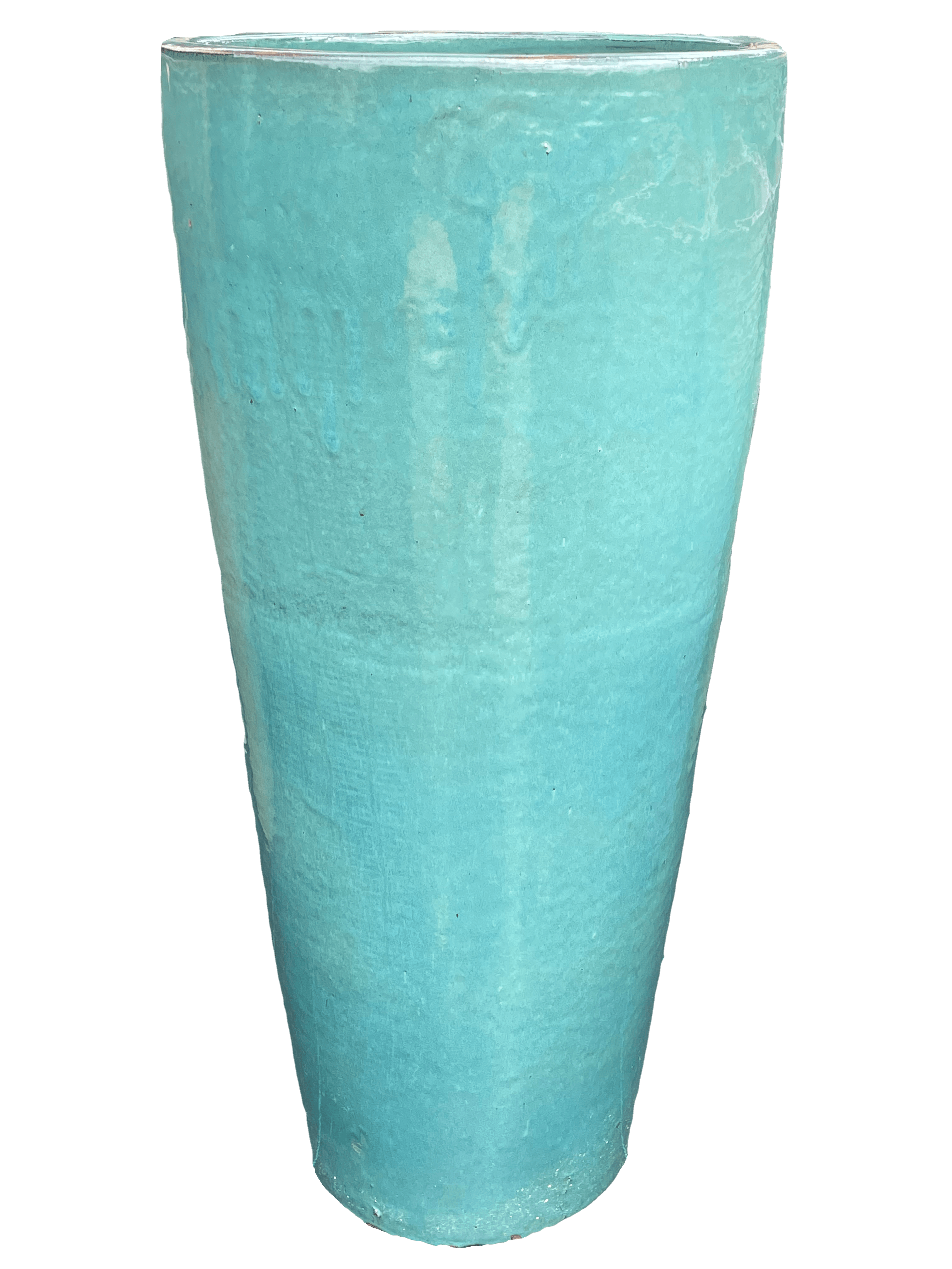 Marble Green Round Tapered Ceramic Cylinder | Ten Thousand Pots